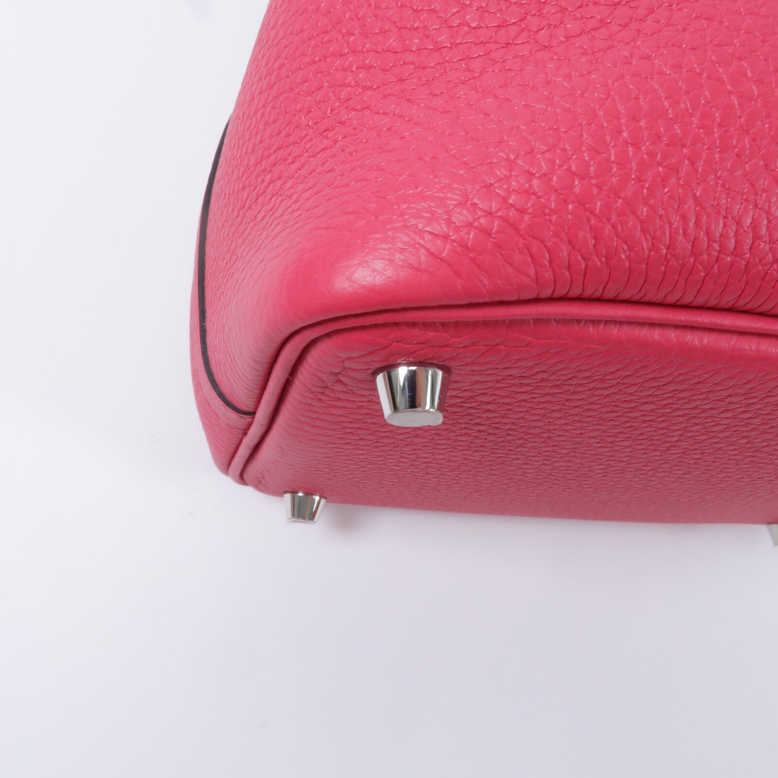 HERMES Clemence皮革Picotin PM手挽袋Rose Mexico