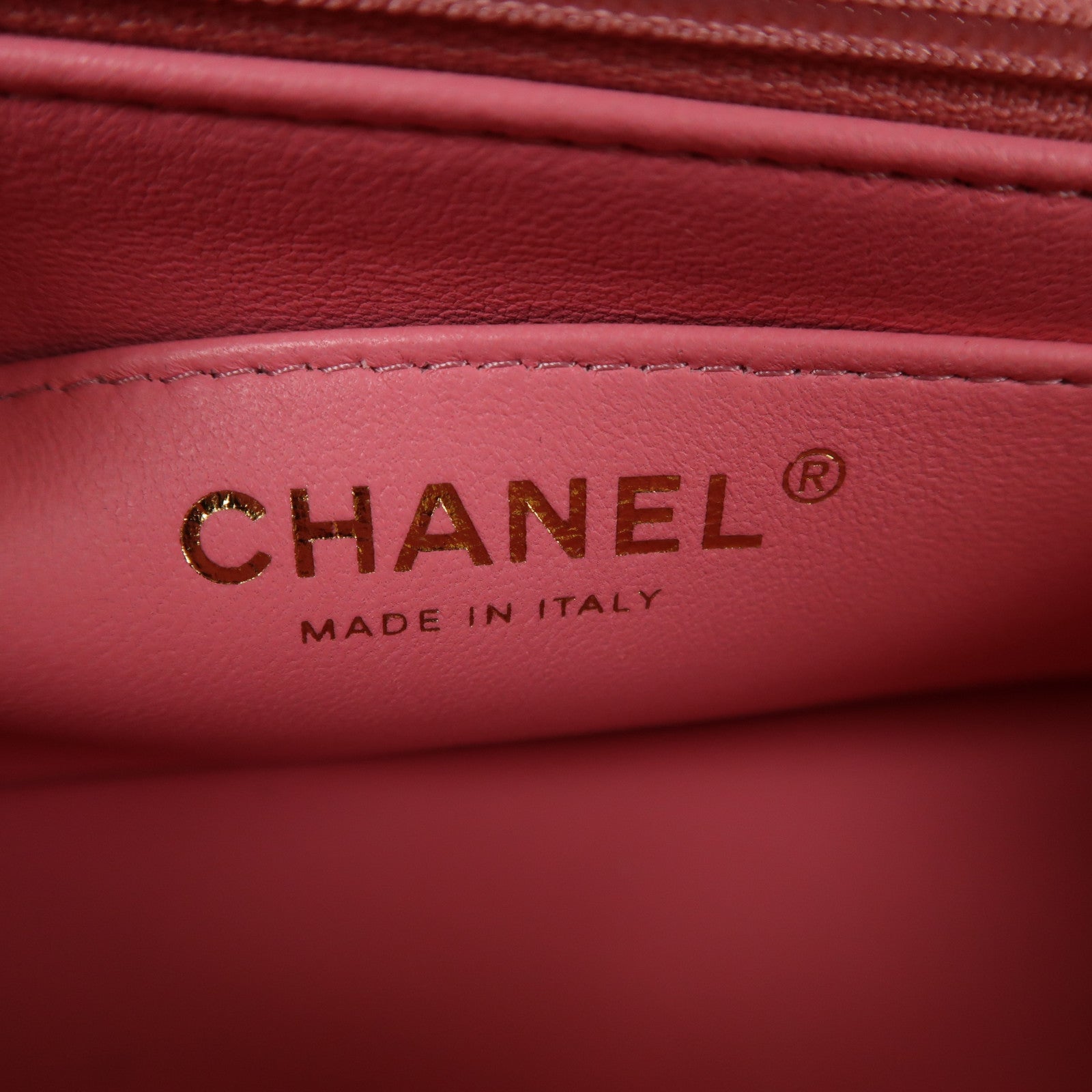 CHANEL 羊皮皮革Mini Flap Bag With Top Handle金扣手挽肩背兩用袋粉紅色