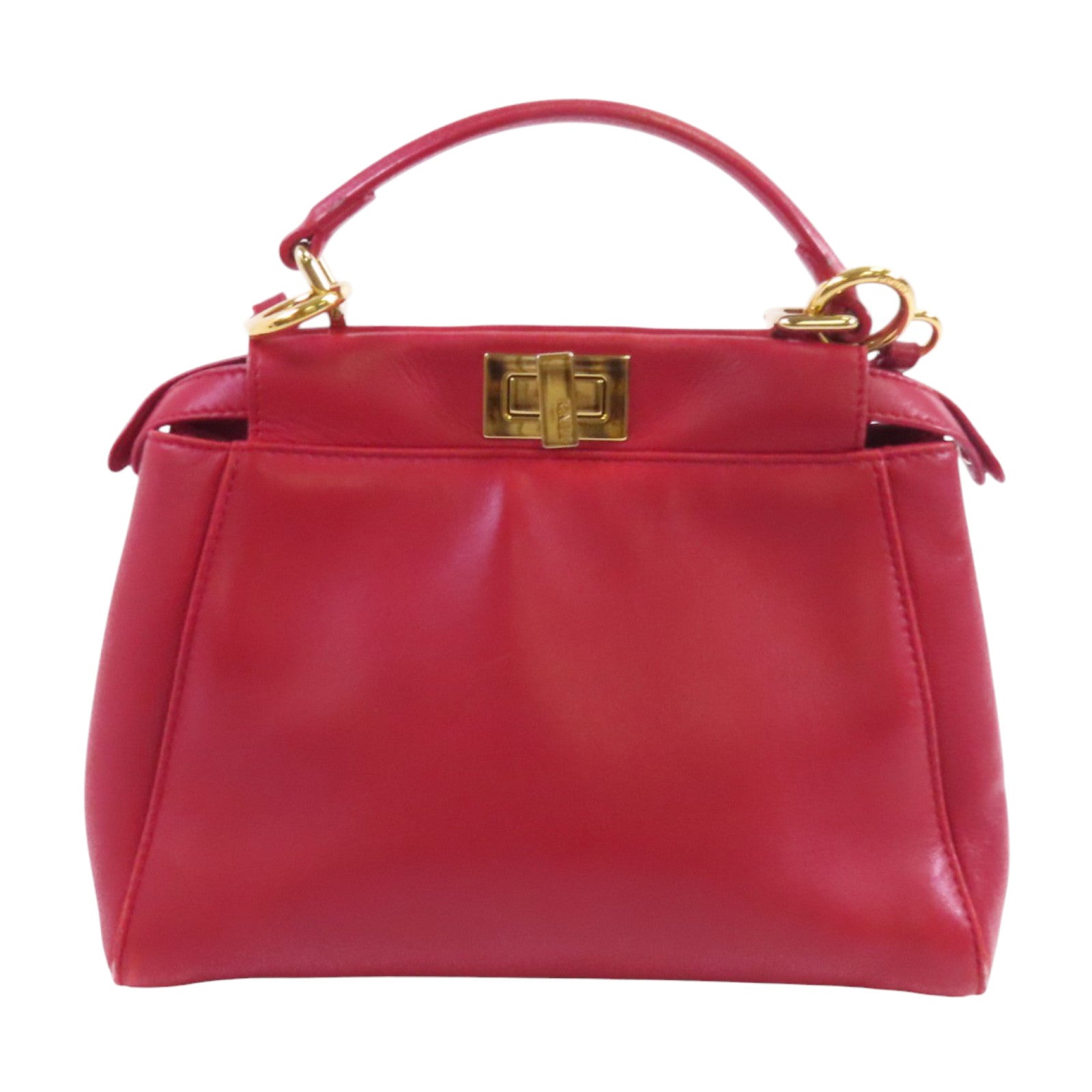 FENDI 羊皮皮革Peekaboo Mini金扣手挽肩背兩用袋