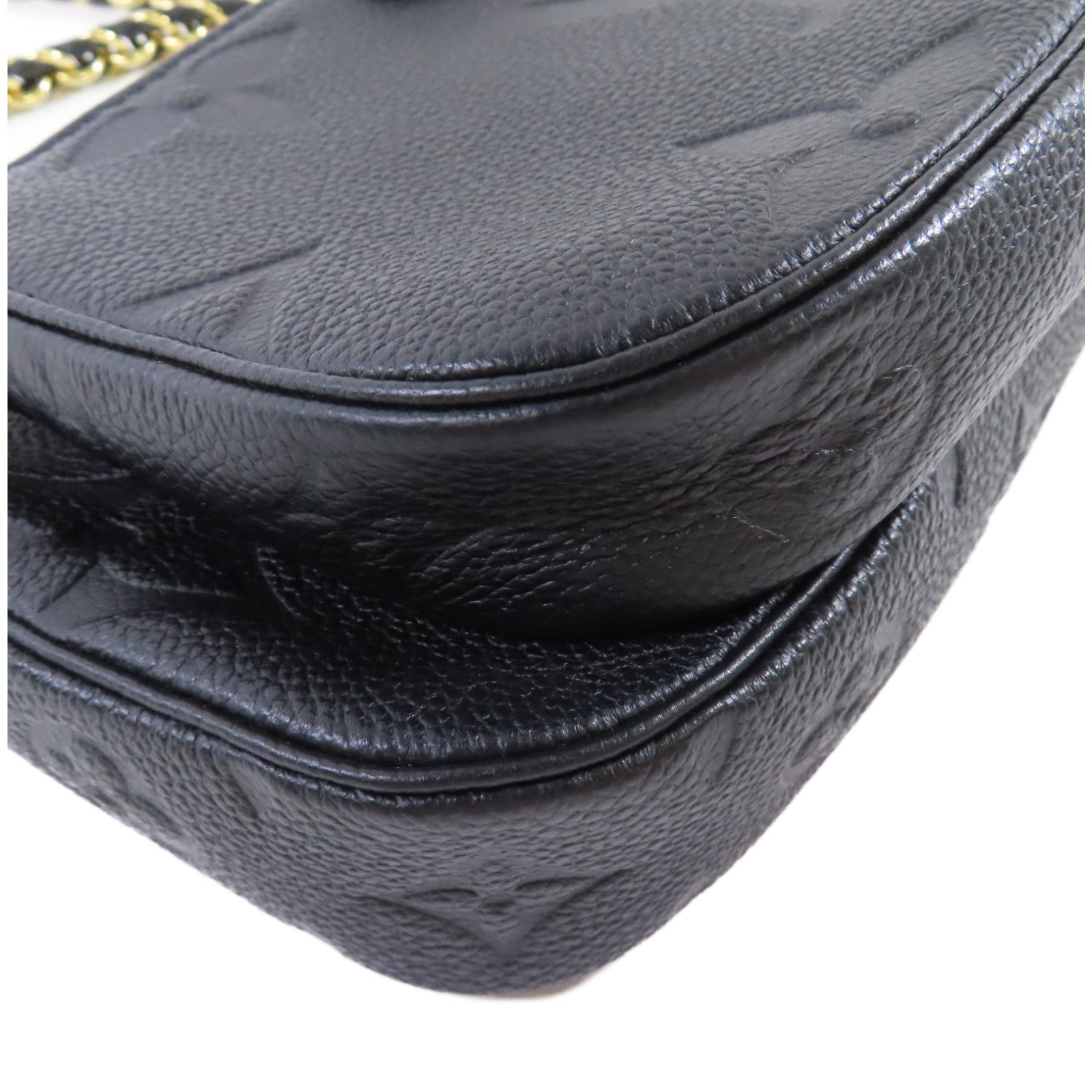 LOUIS VUITTON Monogram Empreinte Multi Pochette Accessoires Shoulder Bag金扣肩背袋黑色