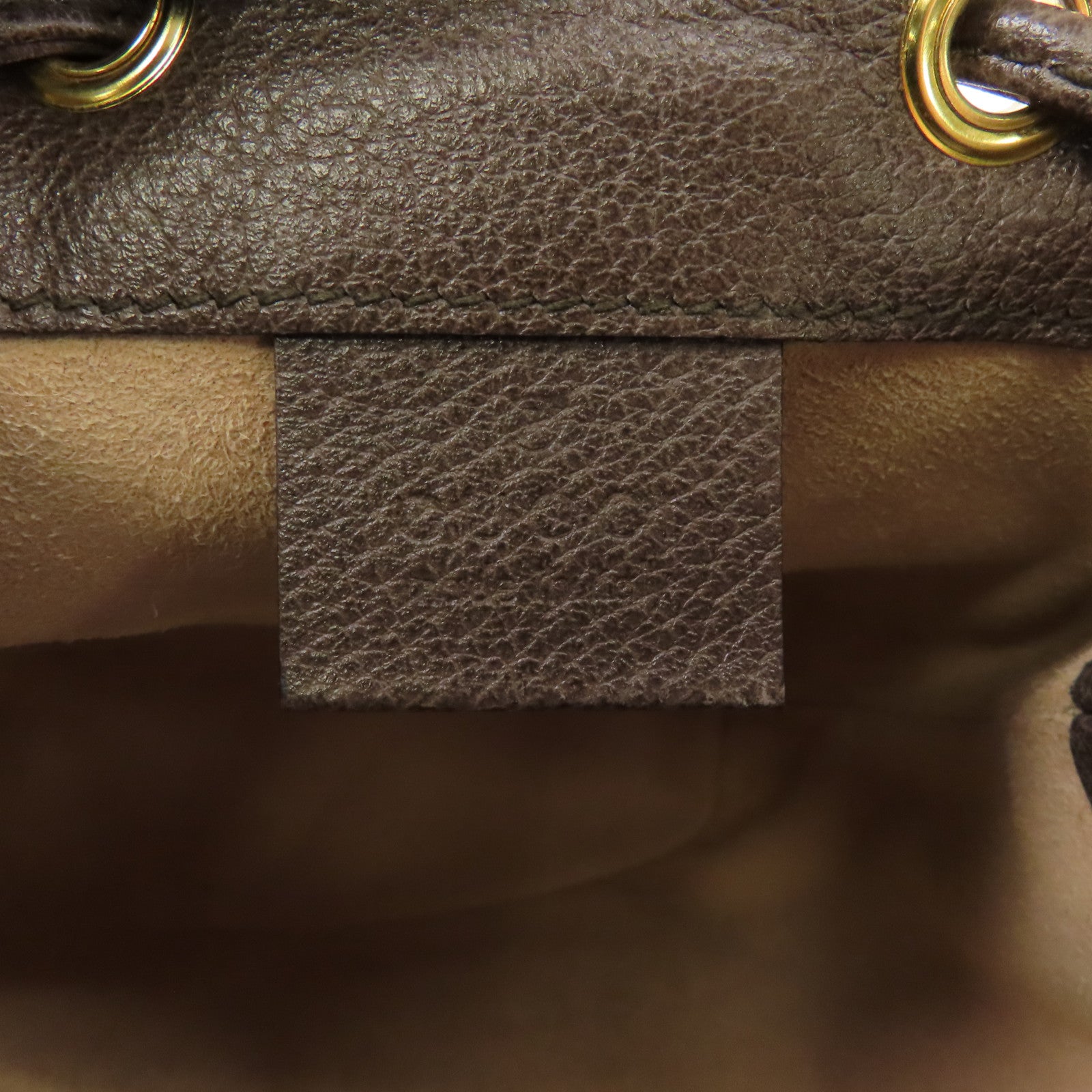 GUCCI 塗層帆布Shoulder Bag金扣肩背袋棕色