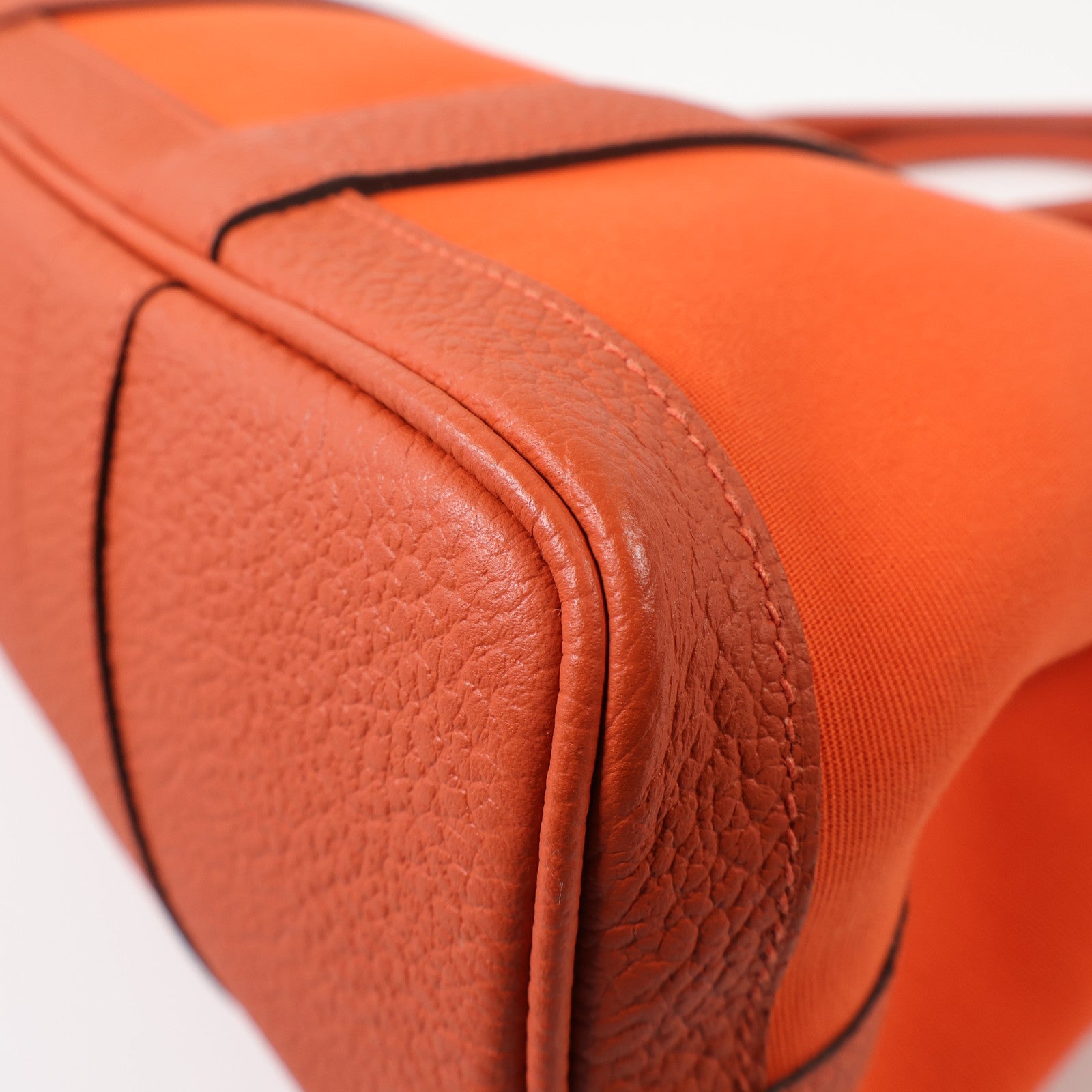 HERMES 帆布Garden Party TPM銀扣手挽袋Feu