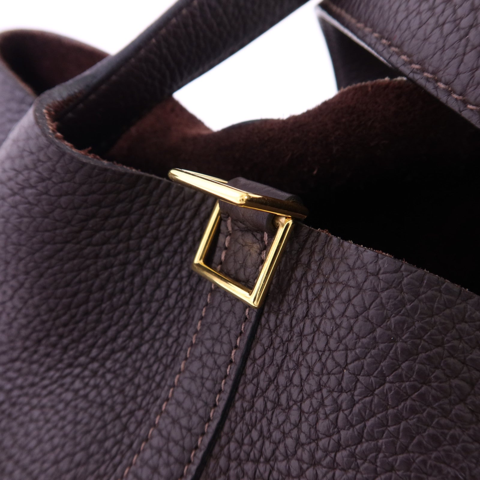 HERMES Clemence皮革Picotin PM金扣手挽袋