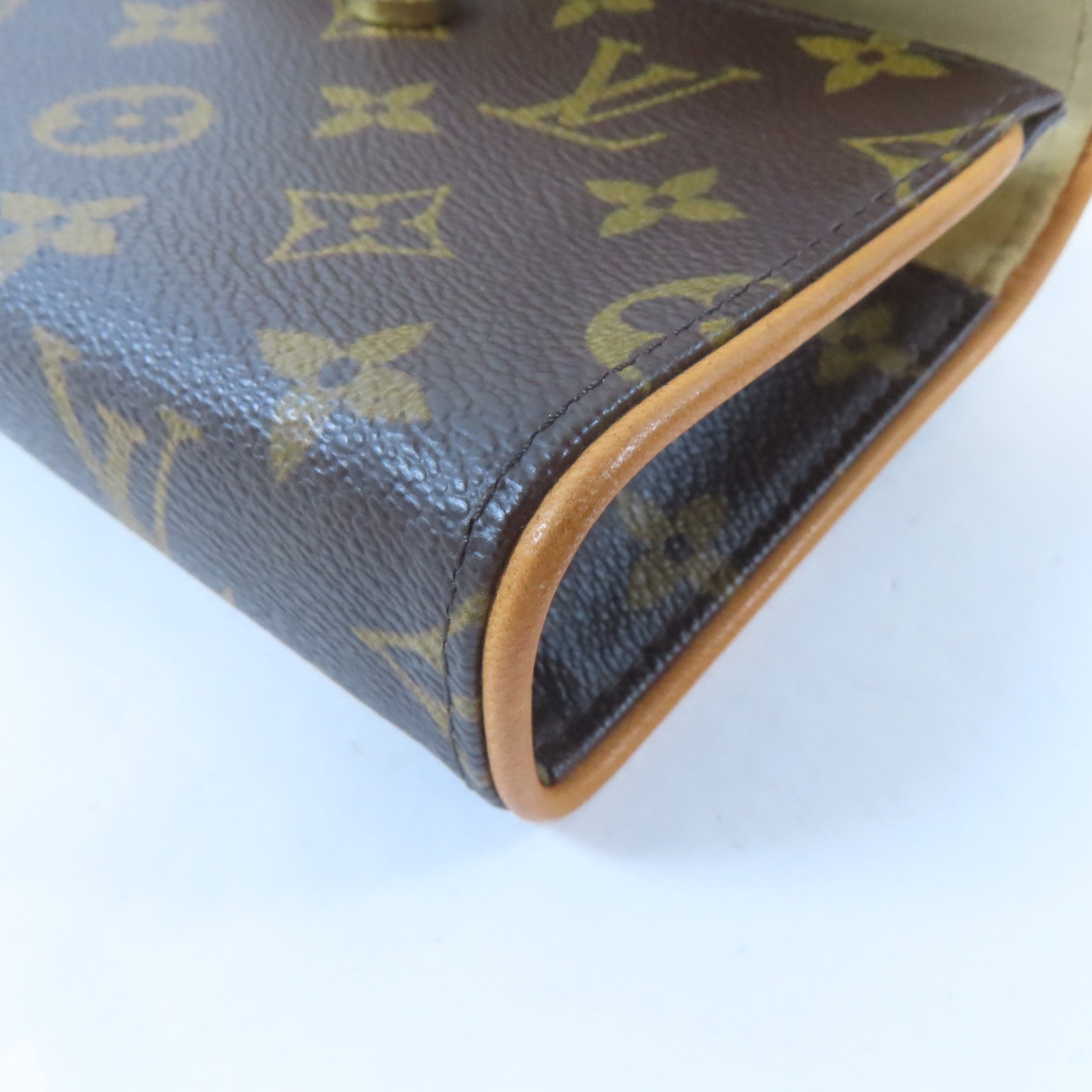 LOUIS VUITTON Monogram Pochette Florentine金扣腰包啡色