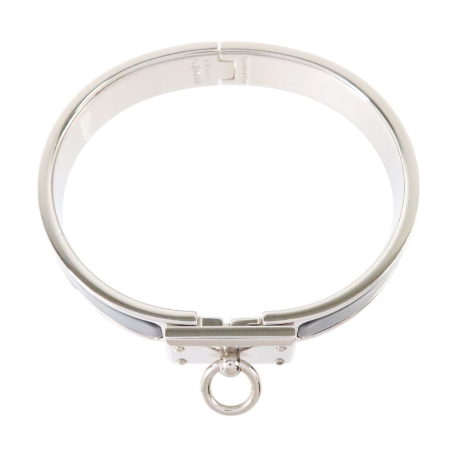 HERMES 金屬/琺瑯Clic Anneau Bracelet銀扣手鏈