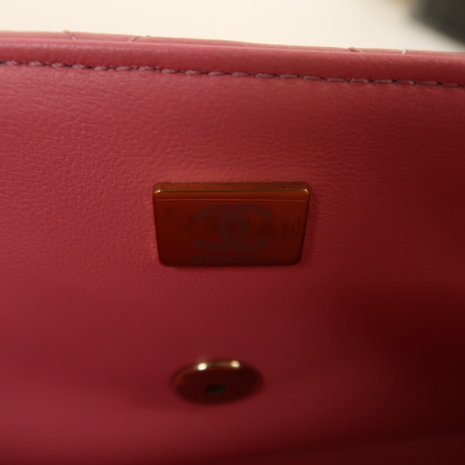 CHANEL 羊皮皮革Mini Flap Bag With Top Handle金扣手挽肩背兩用袋粉紅色