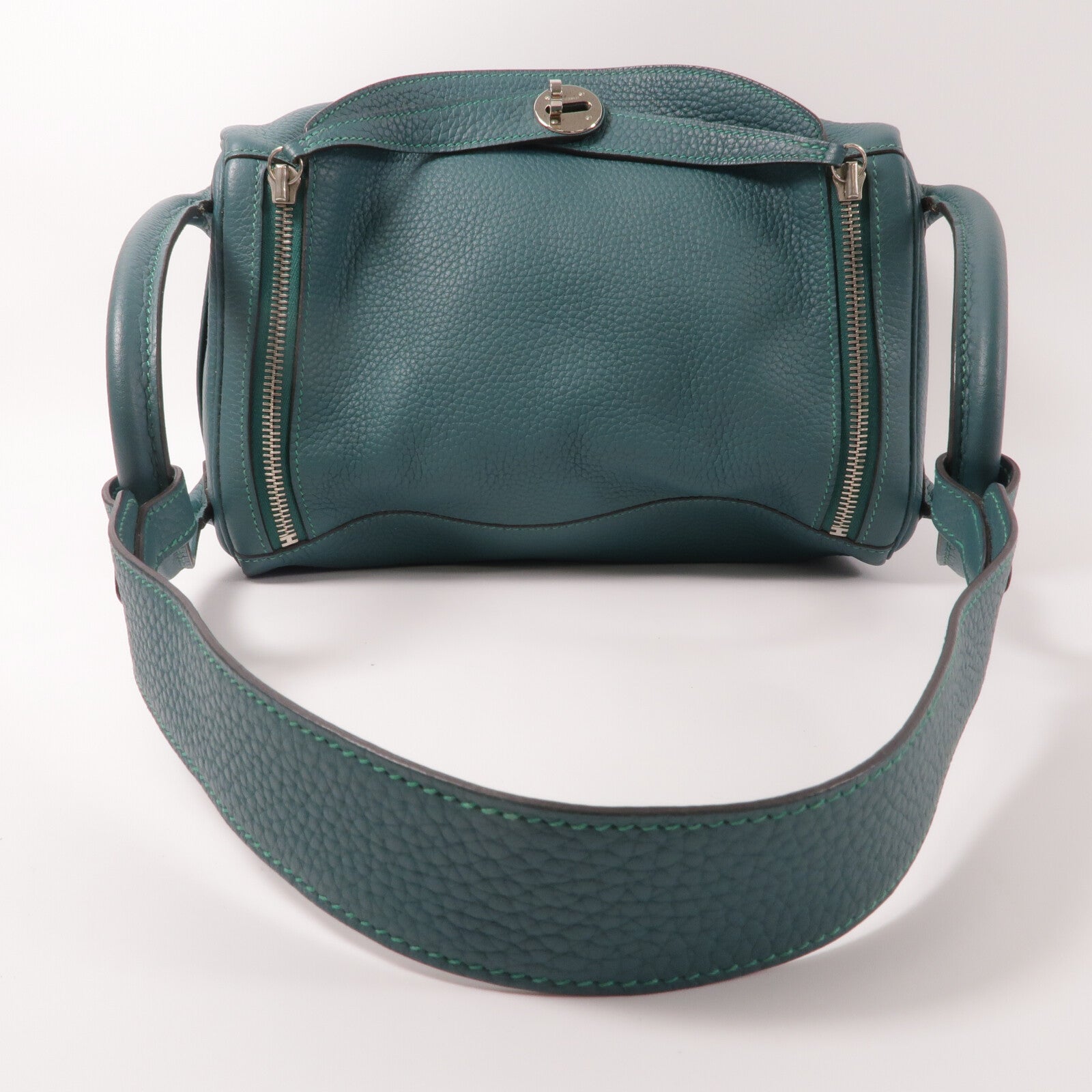 HERMES Clemence皮革Lindy 30手挽肩背兩用袋Malachite