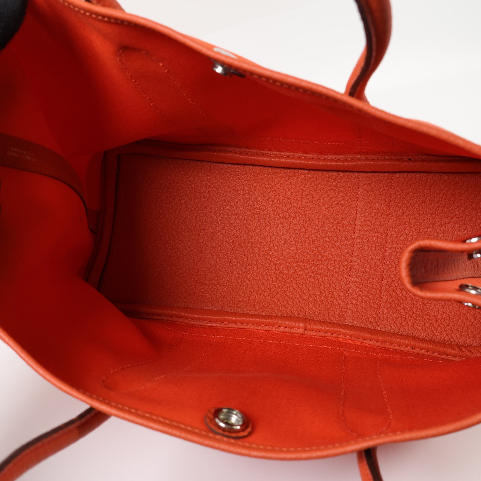 HERMES 帆布Garden Party TPM銀扣手挽袋Feu