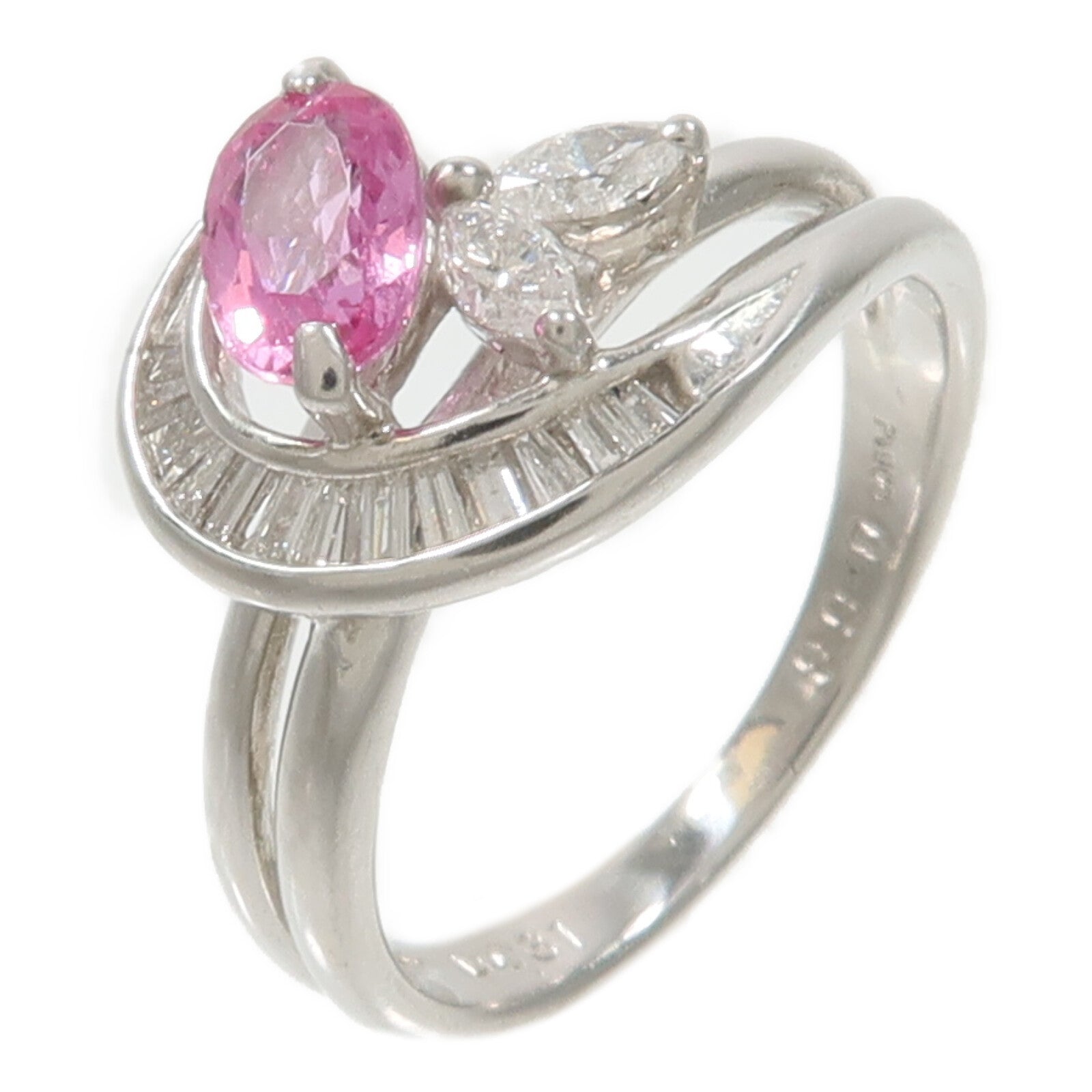 JEWELRY PT900鉑金Pink Sapphire Diamond Ring粉紅藍寶石/鑽石戒指