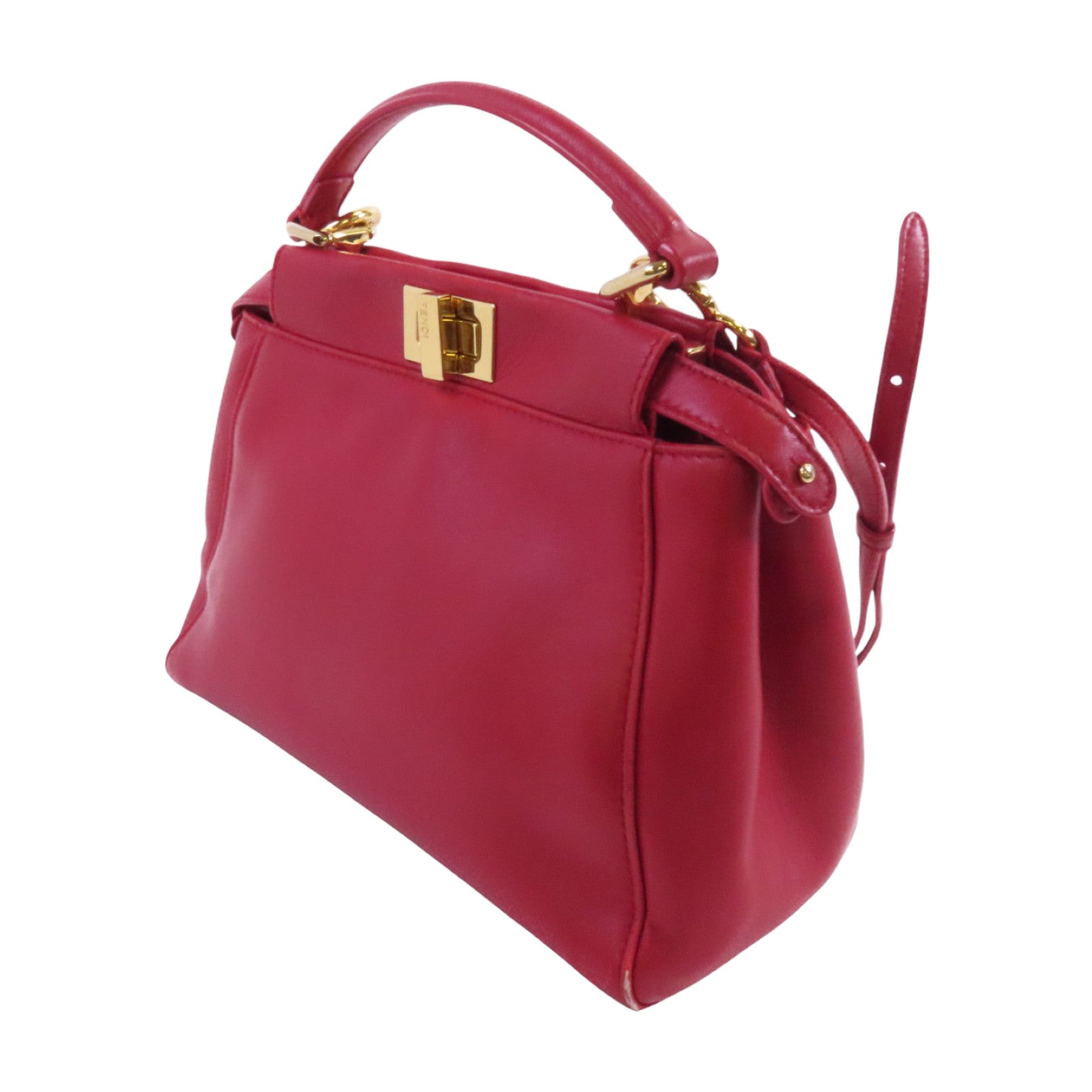 FENDI 羊皮皮革Peekaboo Mini金扣手挽肩背兩用袋