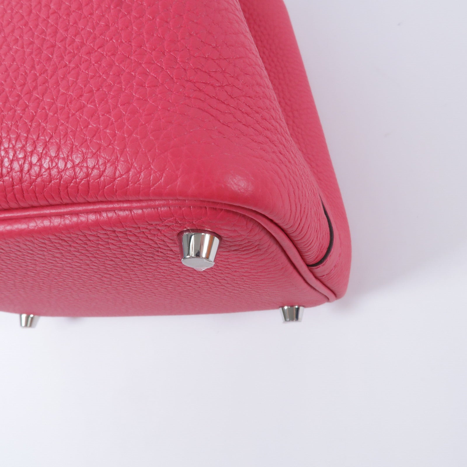 HERMES Clemence皮革Picotin PM手挽袋Rose Mexico