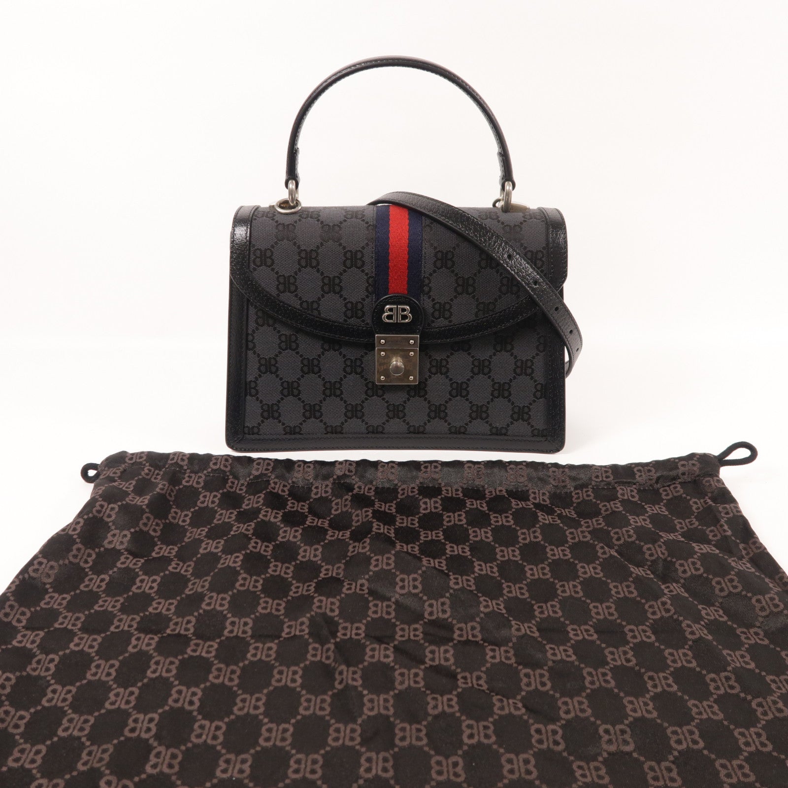 BALENCIAGA 【激減優惠】帆布The Hacker Project銀扣手挽肩背兩用袋