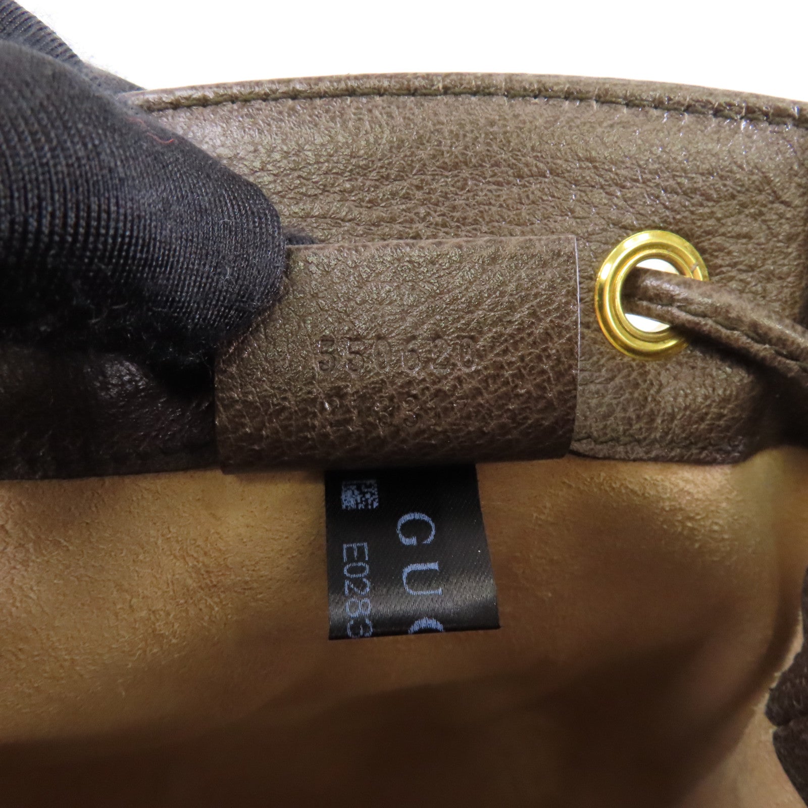 GUCCI 塗層帆布Shoulder Bag金扣肩背袋棕色