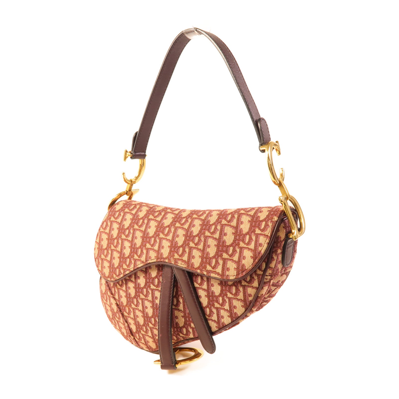 Dior 帆布Saddle Bag金扣肩背袋