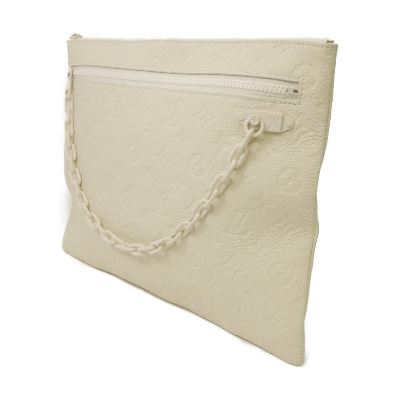 LOUIS VUITTON Taurillon Monogram Pochette A4 Virgil Abloh Clutch手拿包白色