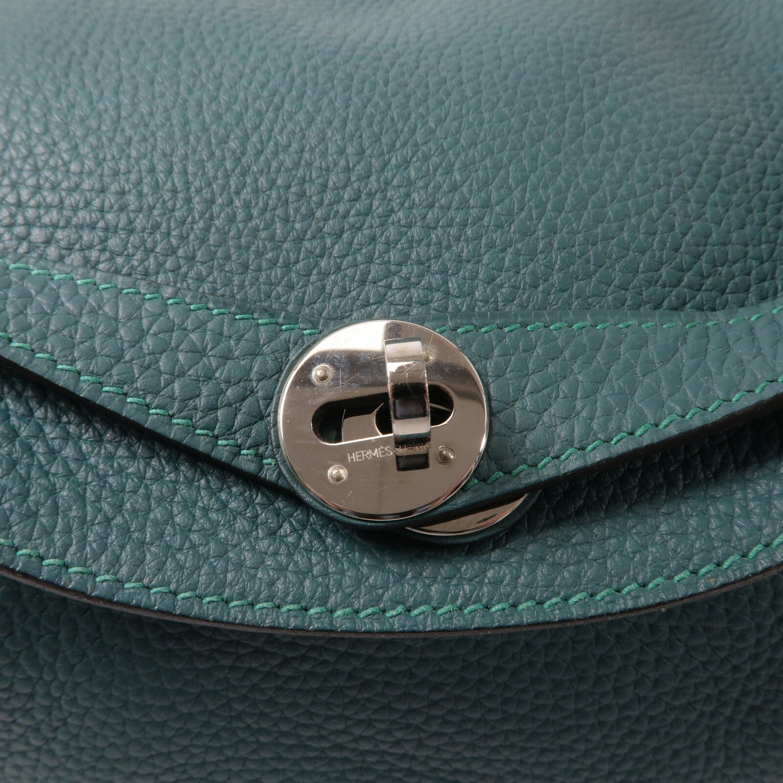 HERMES Clemence皮革Lindy 30手挽肩背兩用袋Malachite