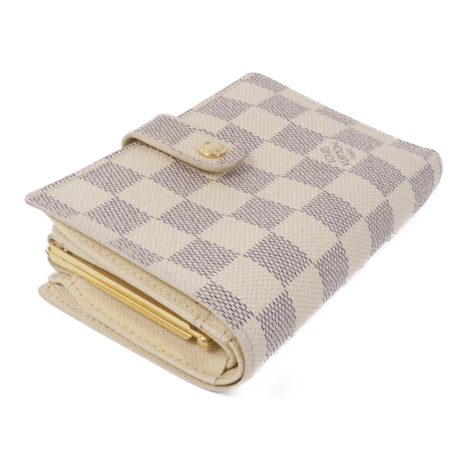 LOUIS VUITTON Damier Azur Portefeuille Viennois Wallet金扣錢包