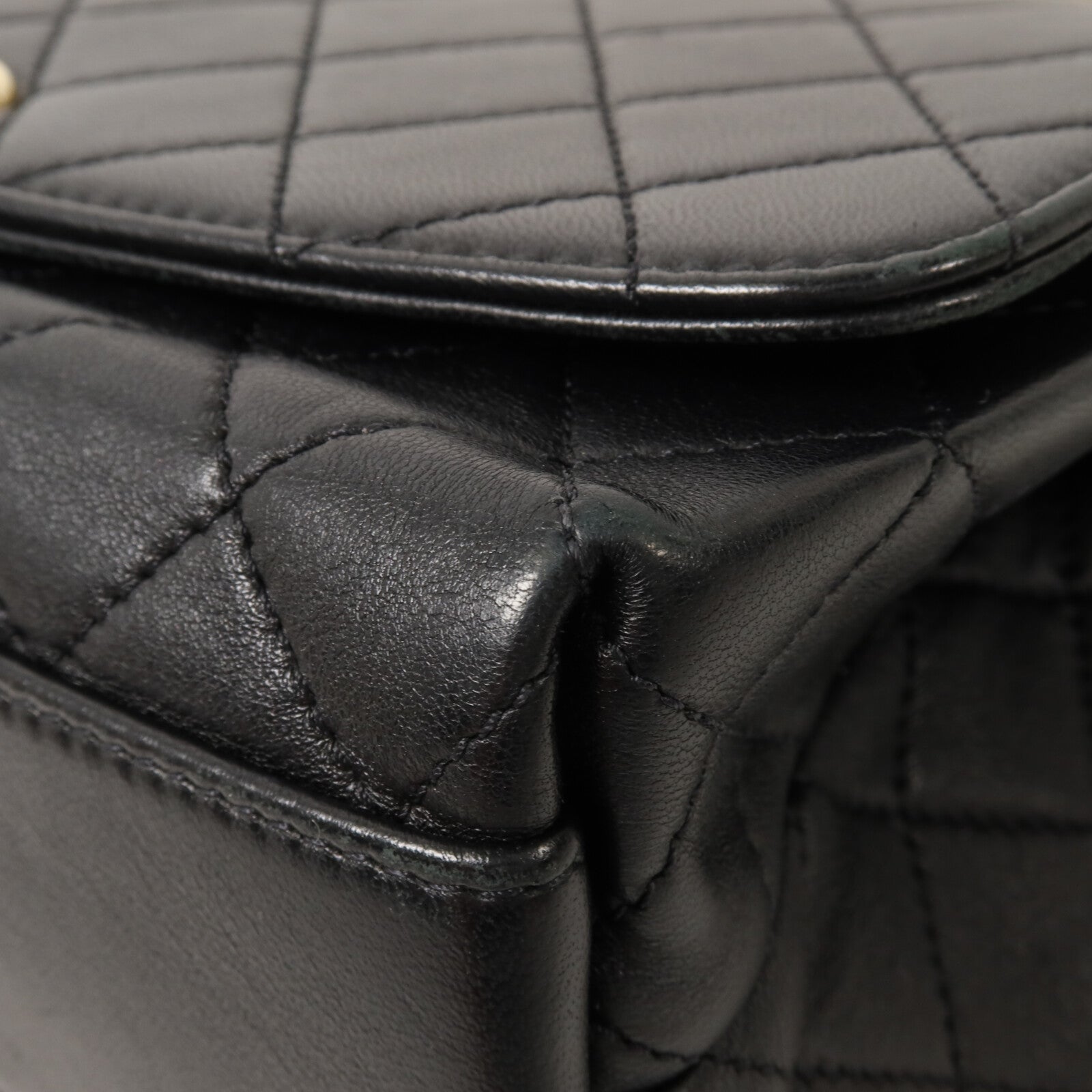 CHANEL 羊皮皮革Top Handle Flap鏈帶手挽肩背兩用袋
