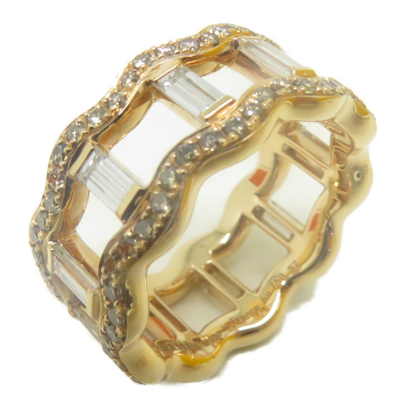 HERMES 18K玫瑰金Rose Gold Diamond Ring鑽石戒指US#6