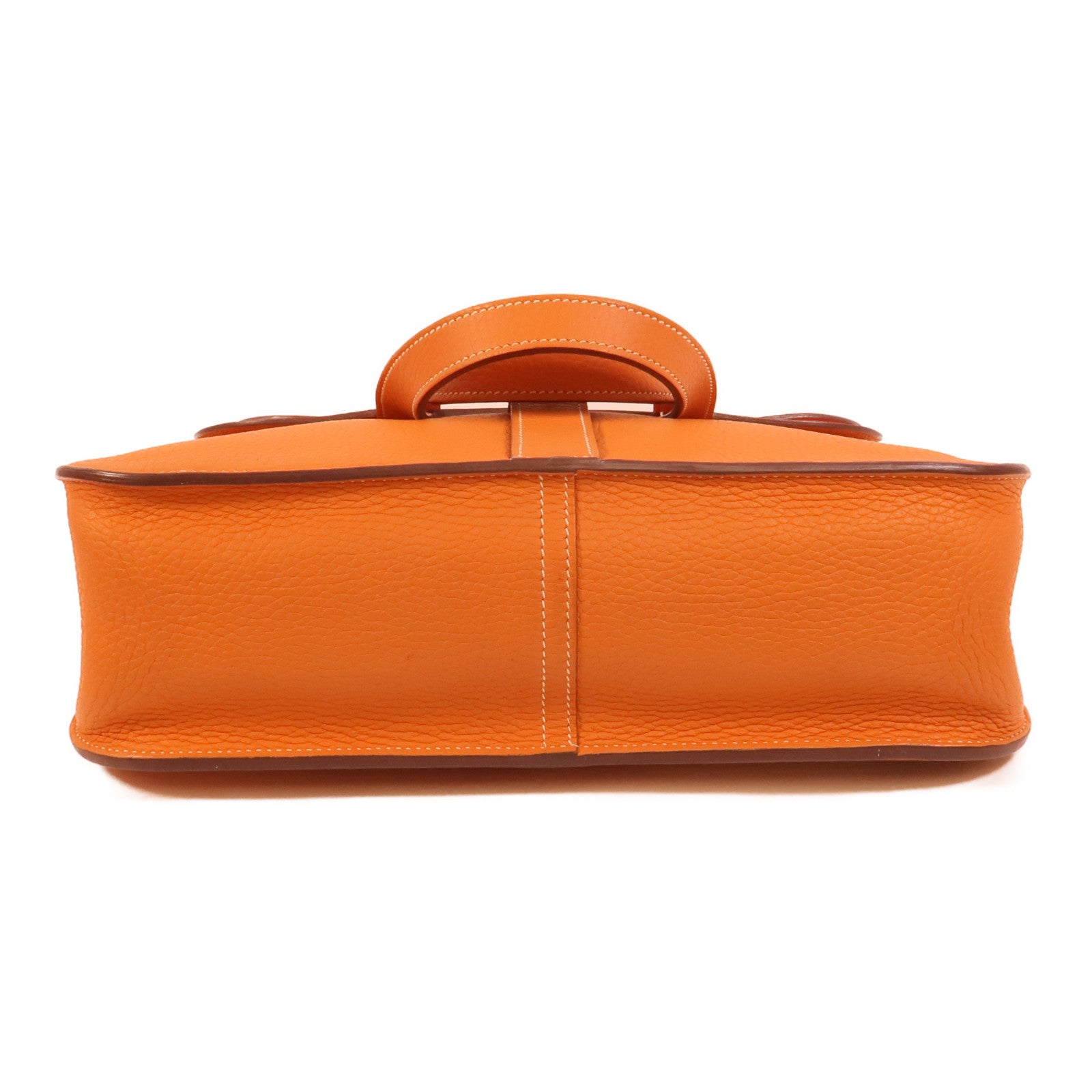 HERMES Clemence皮革Halzan 31手挽肩背兩用袋Orange
