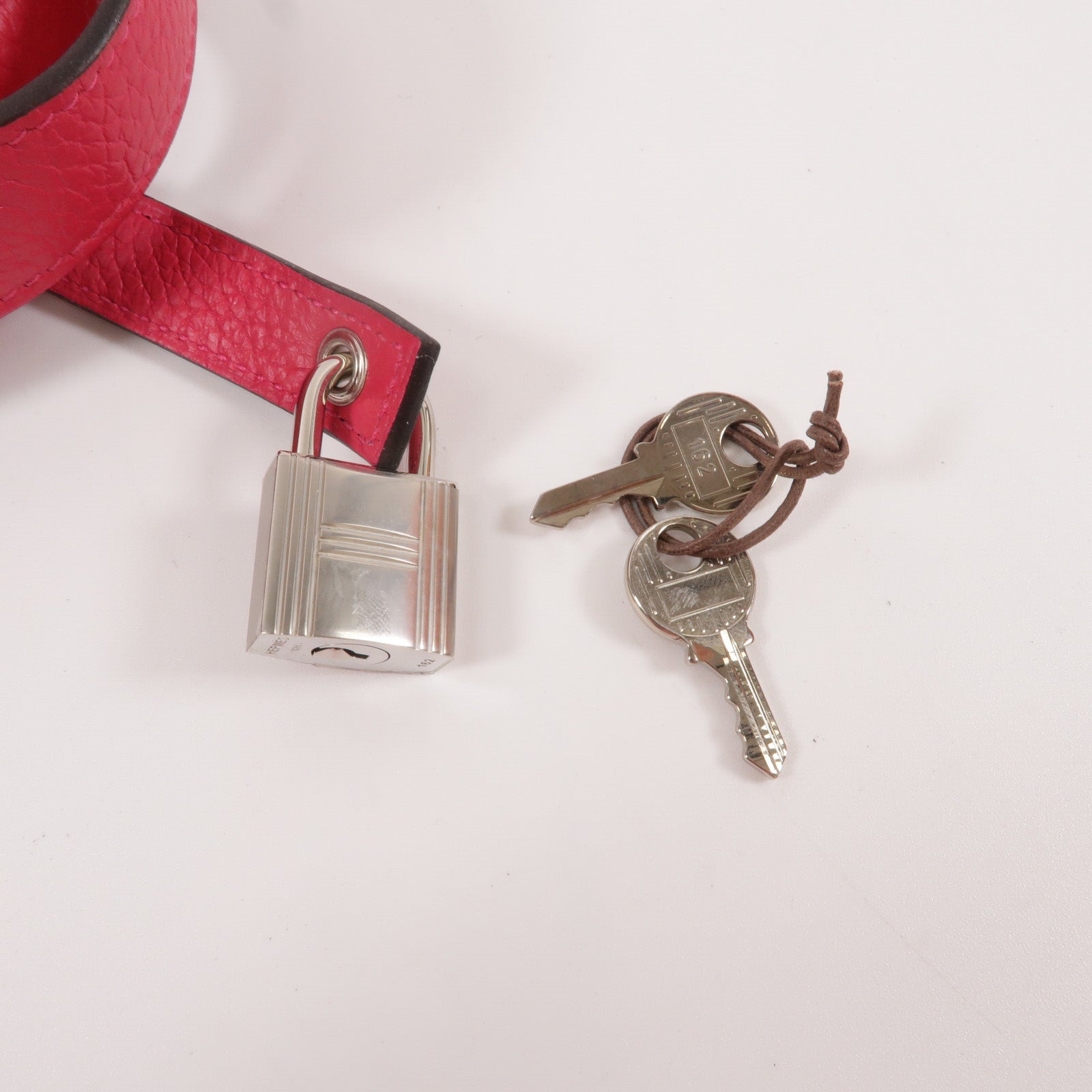 HERMES Clemence皮革Picotin PM手挽袋Rose Mexico