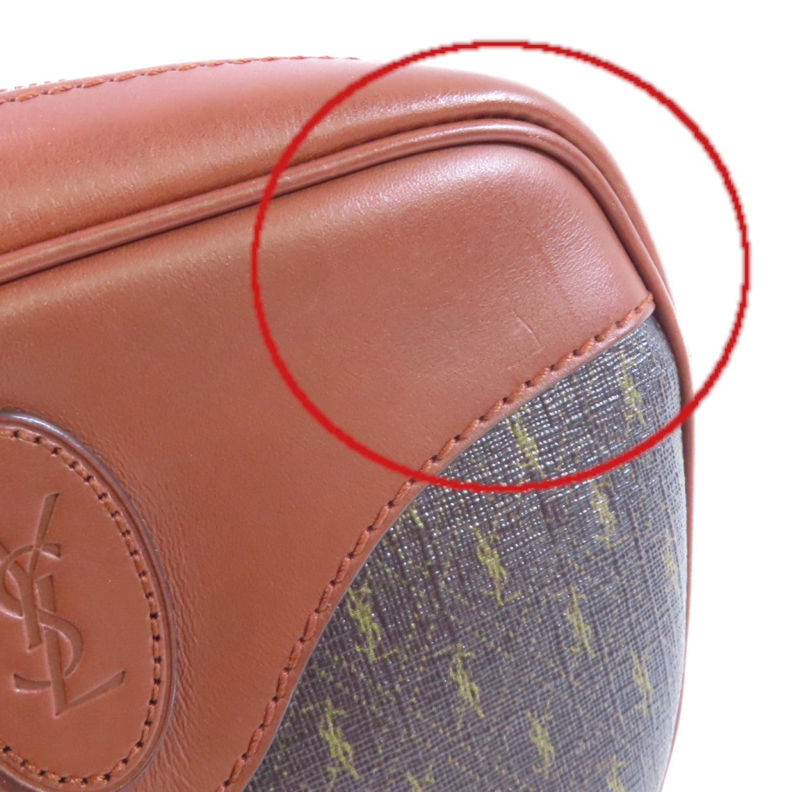 SAINT LAURENT 牛皮皮革 Le Monogram Coeur Shoulder Bag金扣肩背袋啡色