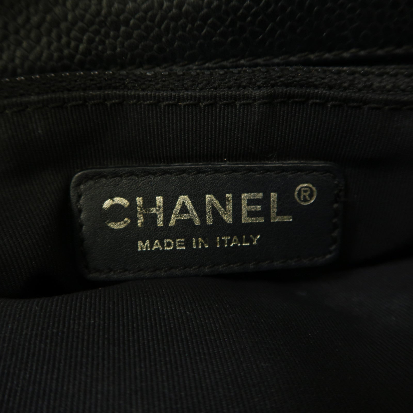 CHANEL 【激減優惠】菱格Caviar皮革GST金扣鏈帶肩背袋黑色