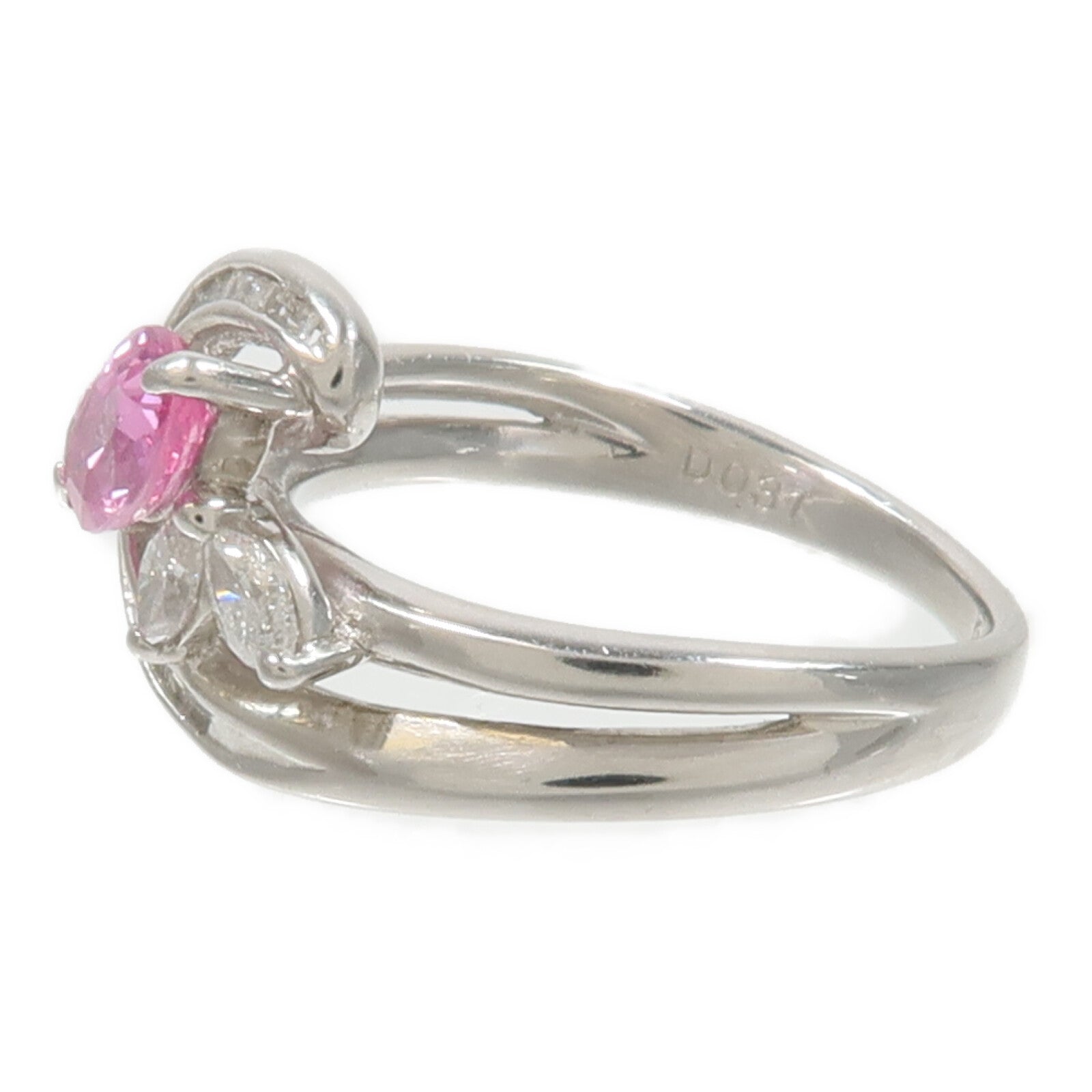 JEWELRY PT900鉑金Pink Sapphire Diamond Ring粉紅藍寶石/鑽石戒指