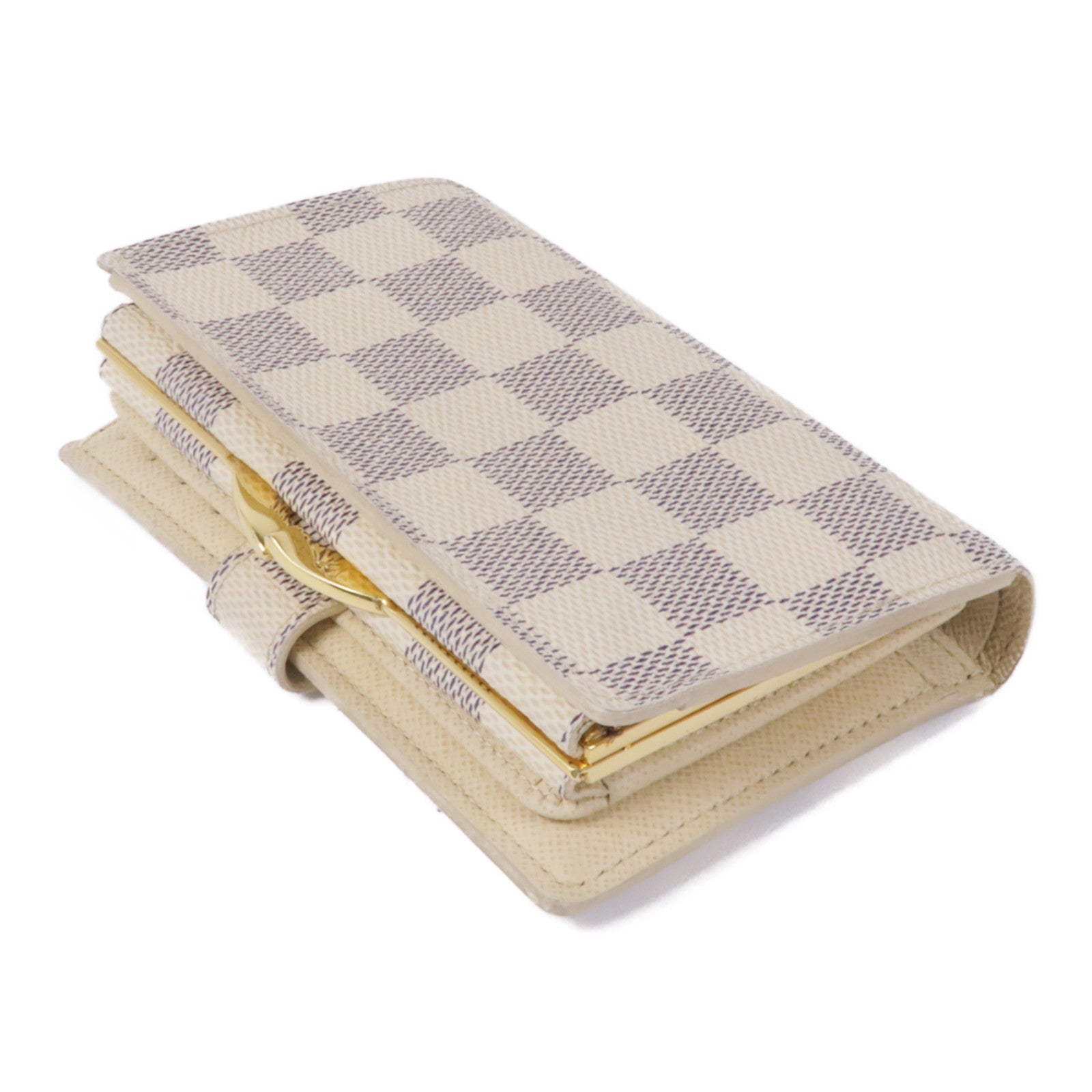 LOUIS VUITTON Damier Azur Portefeuille Viennois Wallet金扣錢包