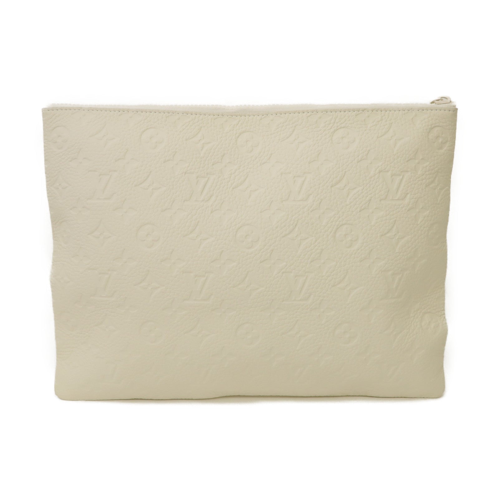 LOUIS VUITTON Taurillon Monogram Pochette A4 Virgil Abloh Clutch手拿包白色