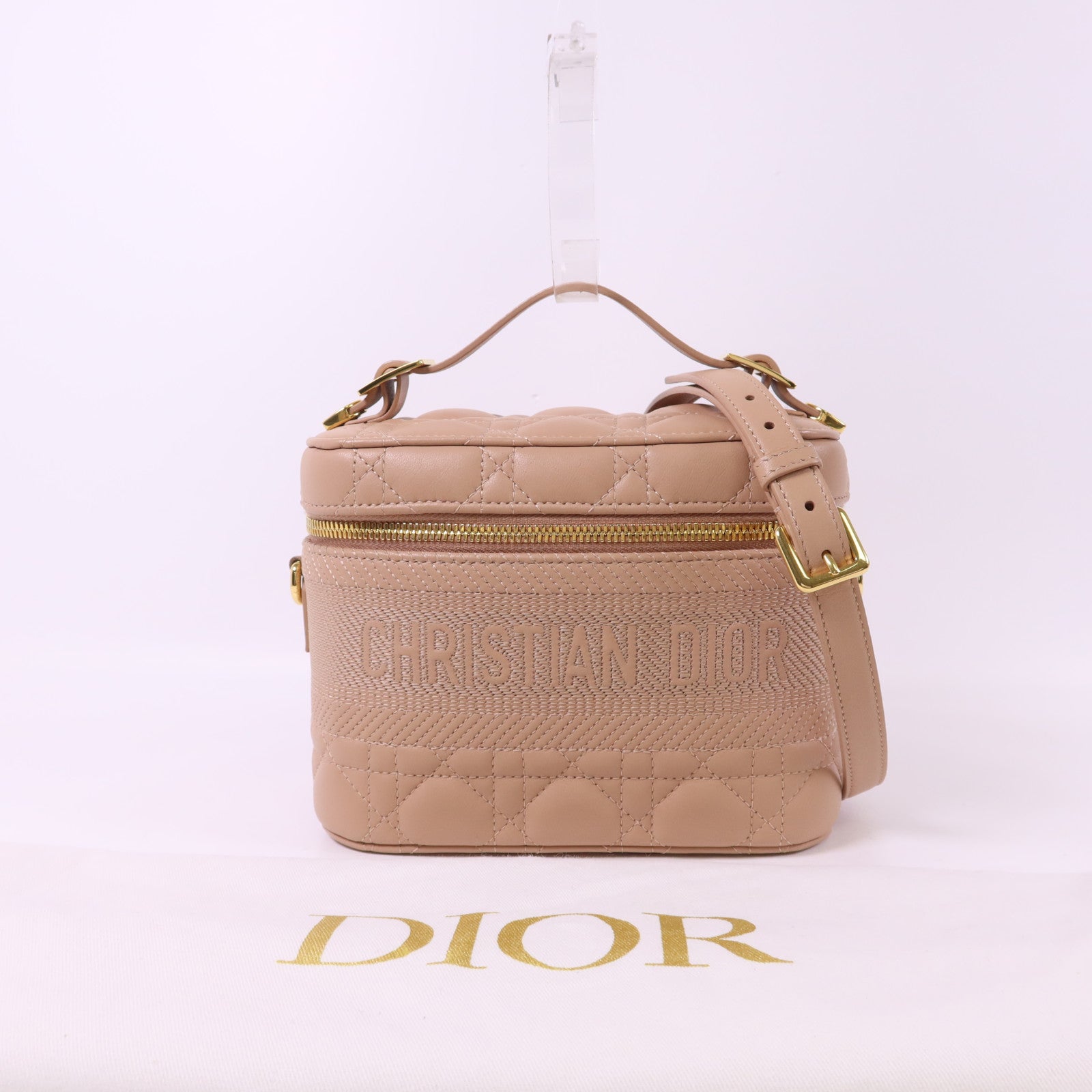Dior 牛皮皮革Travel Vanity Case金扣手挽肩背兩用袋