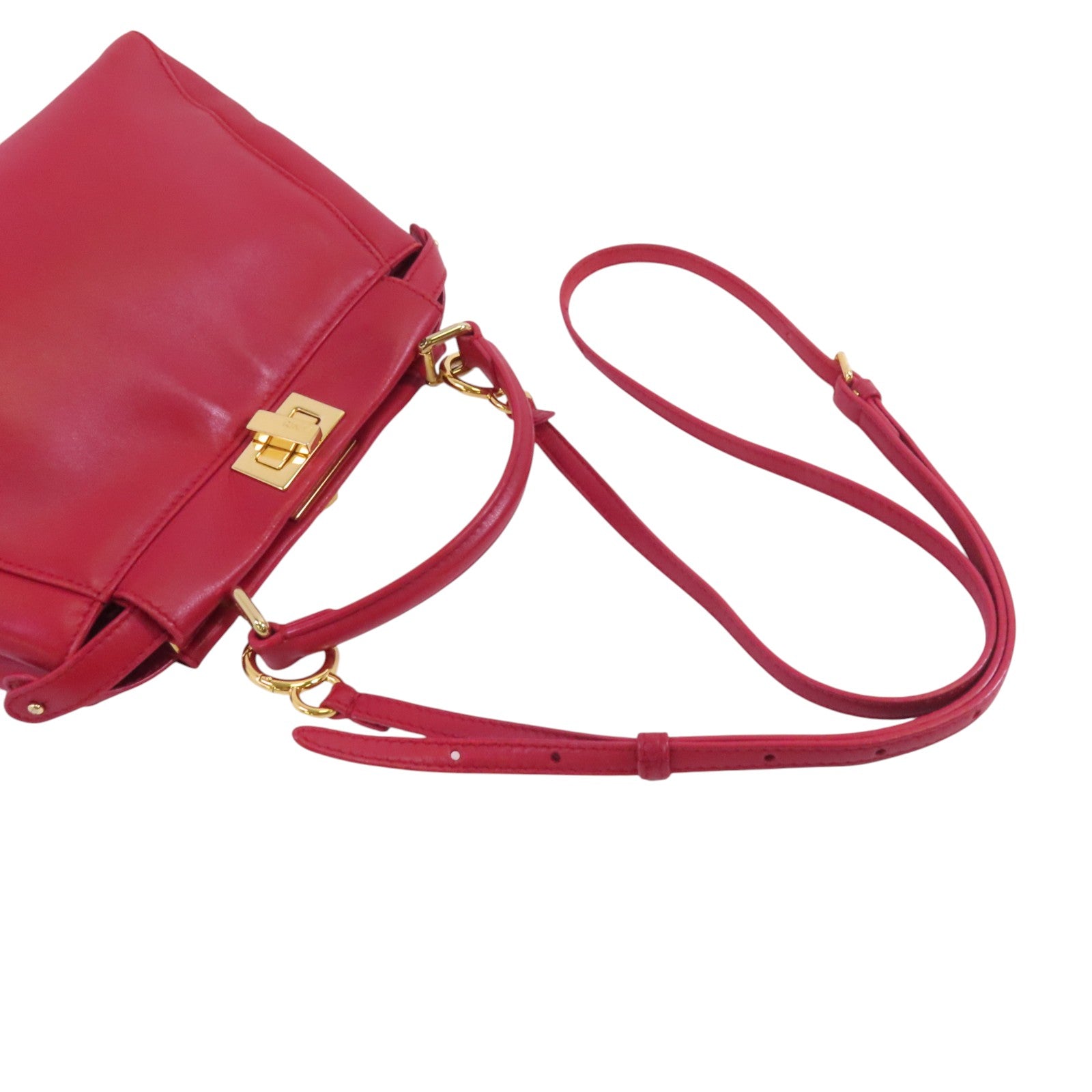 FENDI 羊皮皮革Peekaboo Mini金扣手挽肩背兩用袋