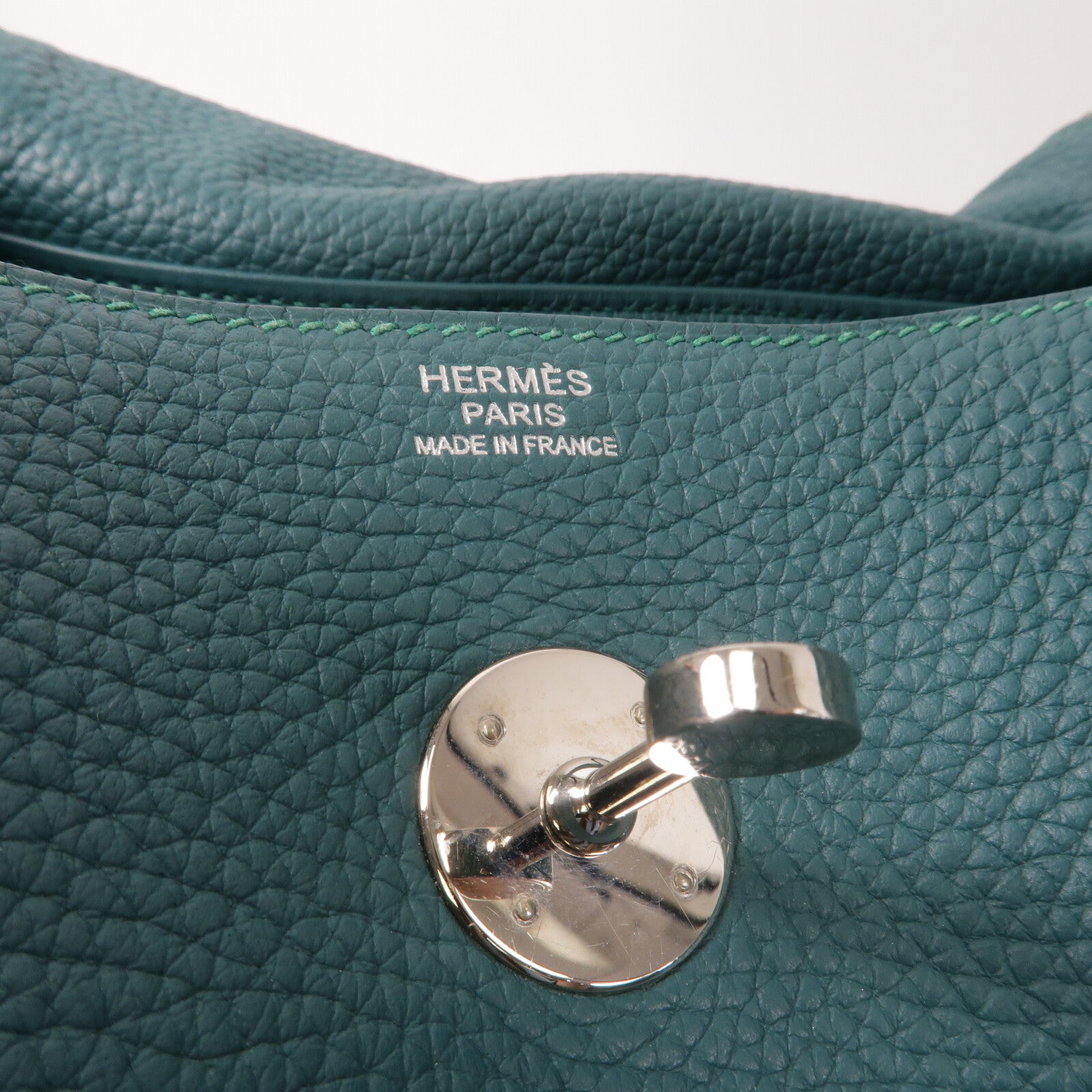 HERMES Clemence皮革Lindy 30手挽肩背兩用袋Malachite