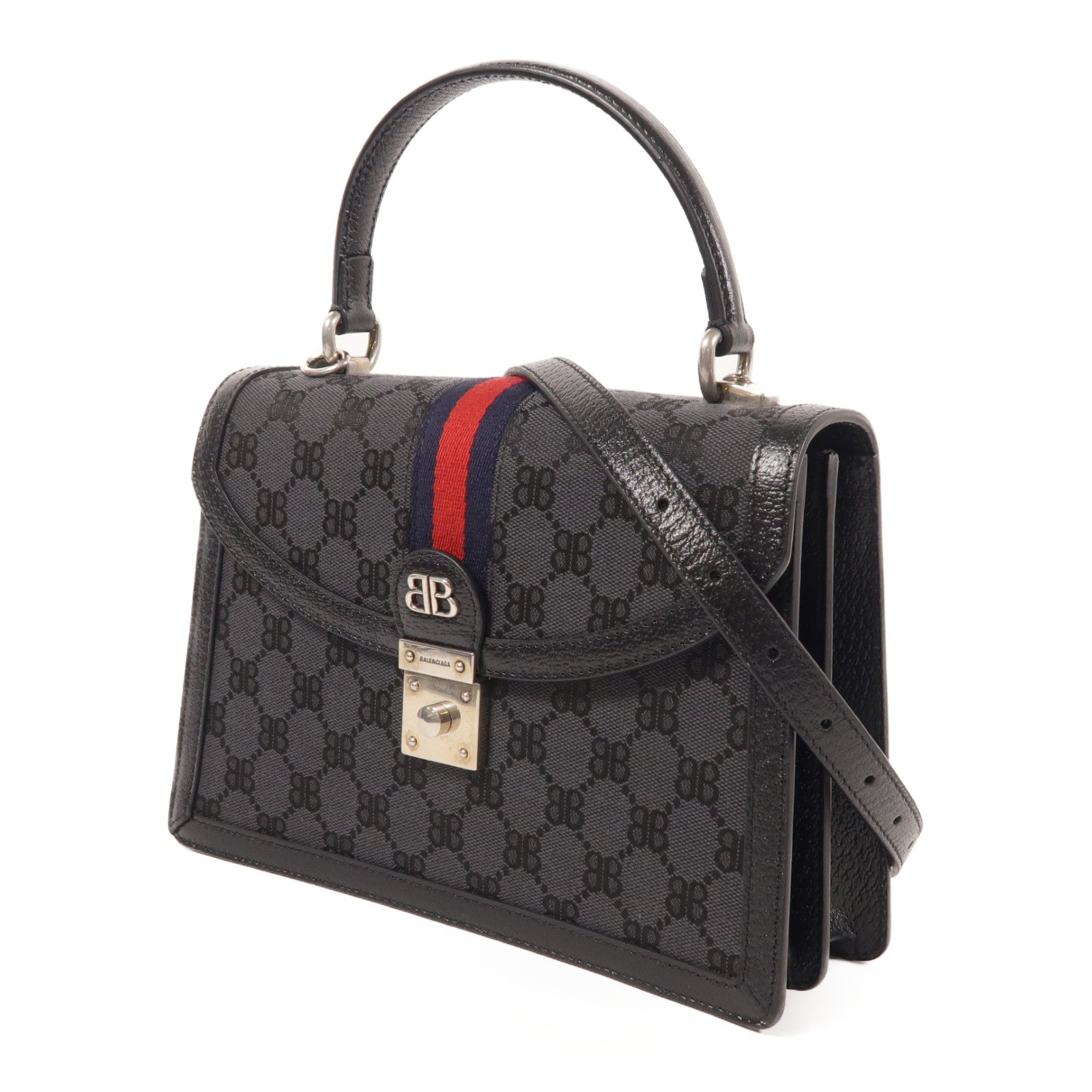 BALENCIAGA 【激減優惠】帆布The Hacker Project銀扣手挽肩背兩用袋