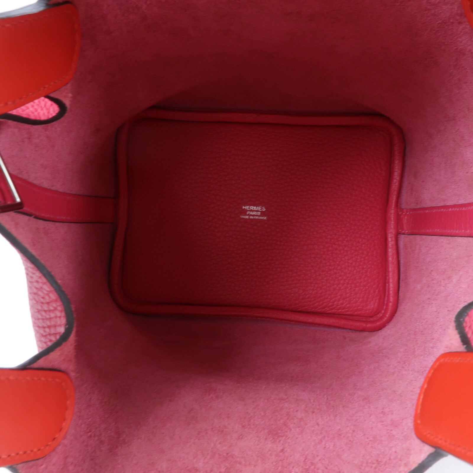 HERMES Clemence皮革Picotin PM手挽袋Rose Mexico