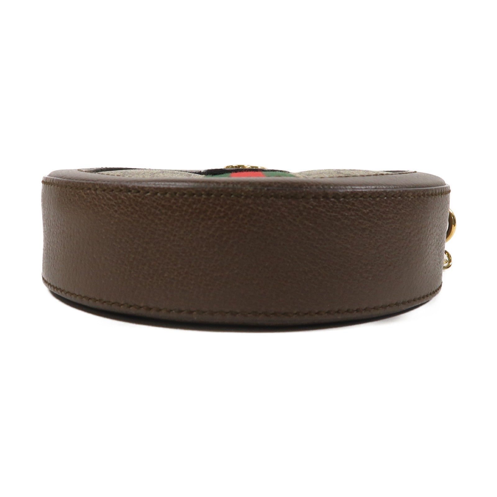 GUCCI 塗層帆布Ophidia GG金扣鏈帶肩背袋啡色