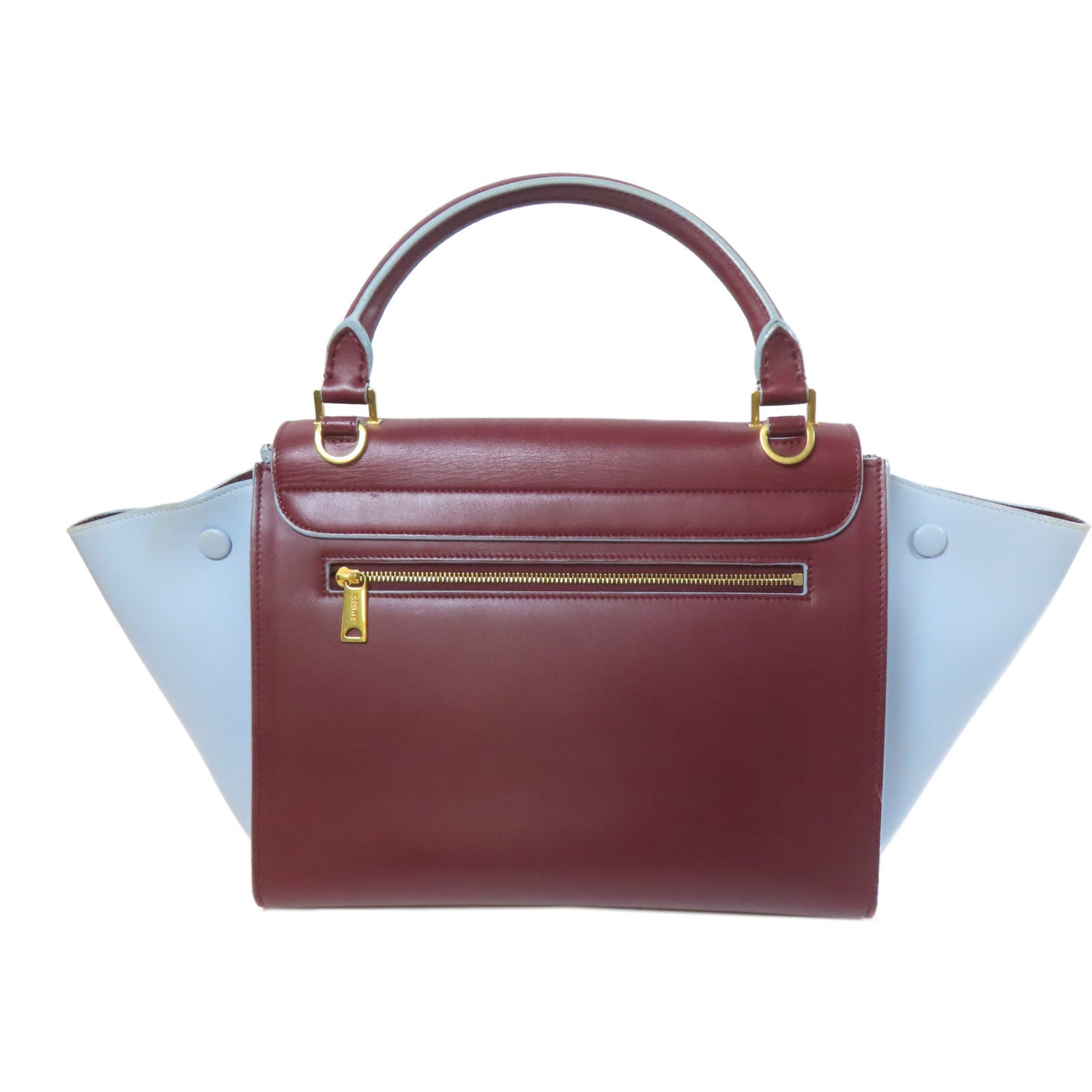 CELINE 【激減優惠】牛皮皮革Shoulder Bag金扣手挽肩背兩用袋啡色/藍色