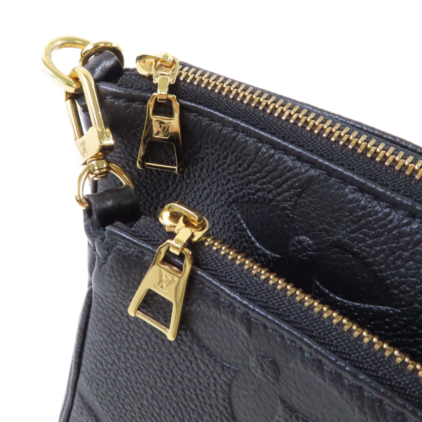 LOUIS VUITTON Monogram Empreinte Multi Pochette Accessoires Shoulder Bag金扣肩背袋黑色