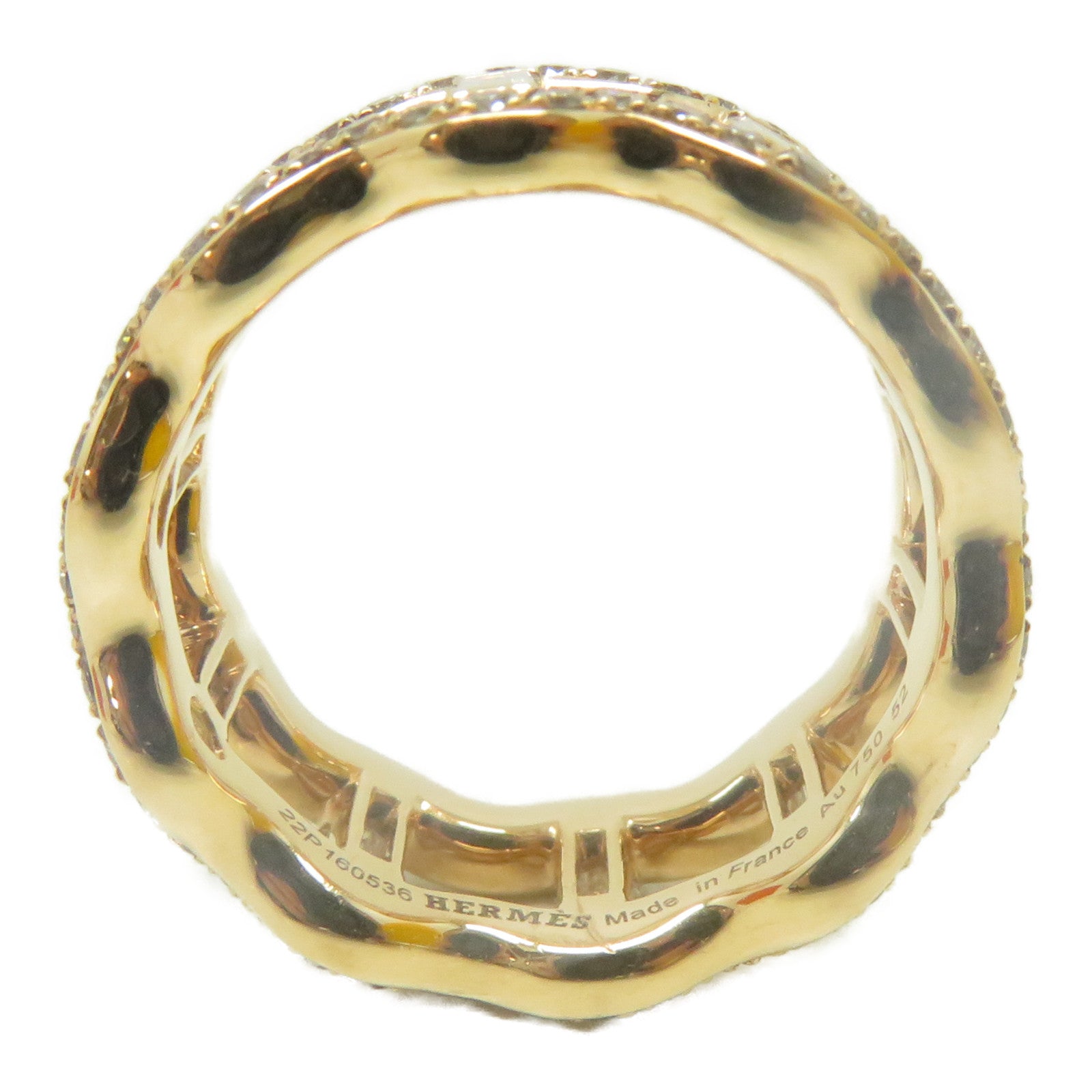 HERMES 18K玫瑰金Rose Gold Diamond Ring鑽石戒指US#6