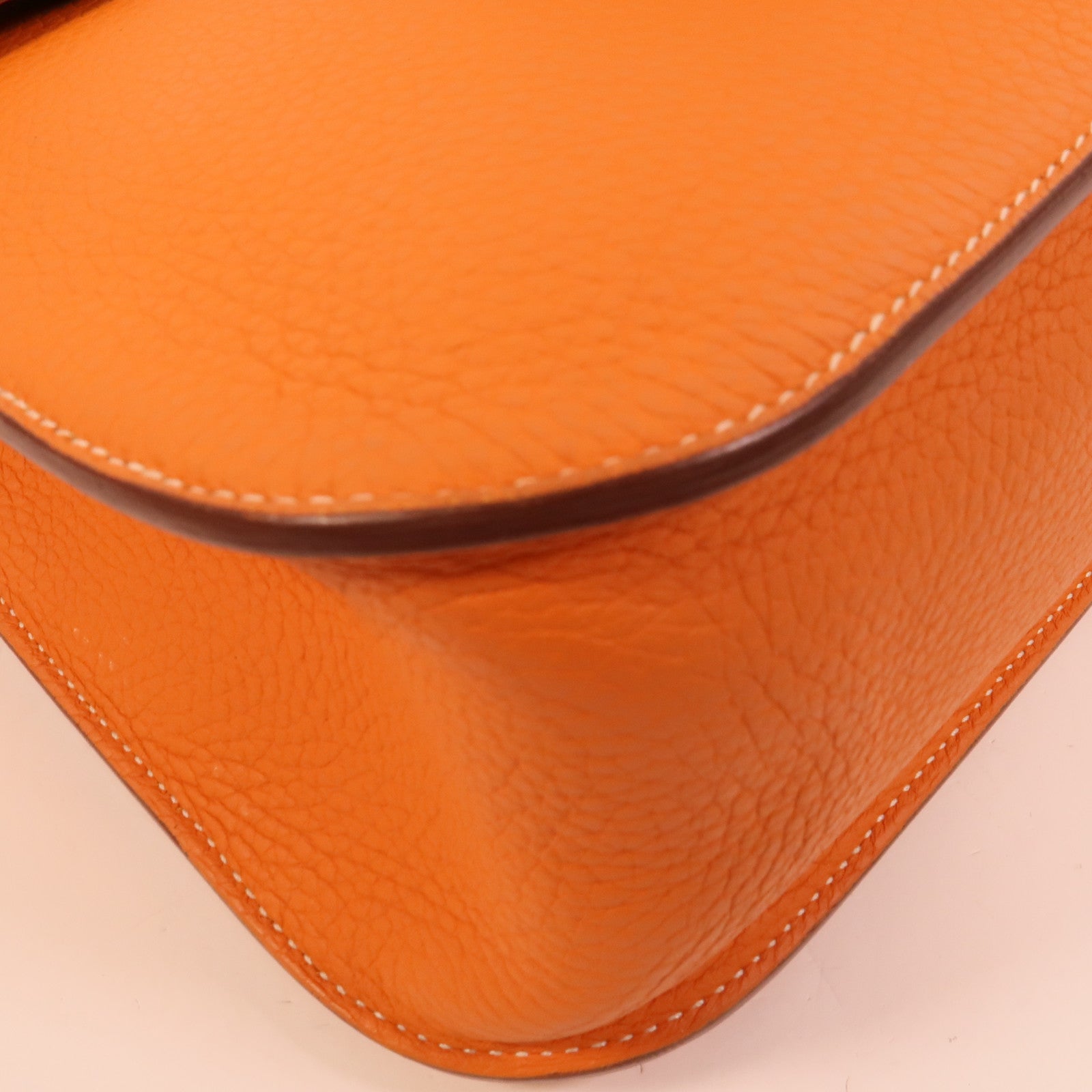 HERMES Clemence皮革Halzan 31手挽肩背兩用袋Orange