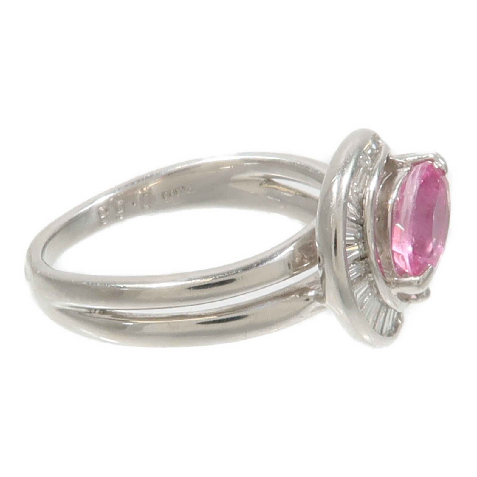 JEWELRY PT900鉑金Pink Sapphire Diamond Ring粉紅藍寶石/鑽石戒指