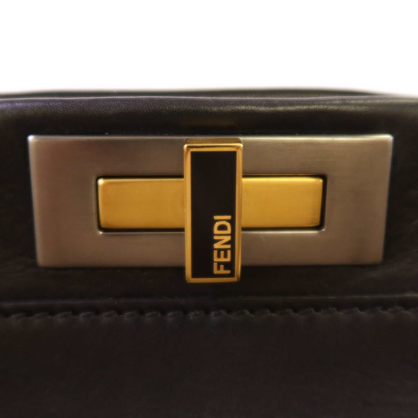 FENDI 【激減優惠】牛皮皮革Peekaboo金扣手挽肩背兩用袋