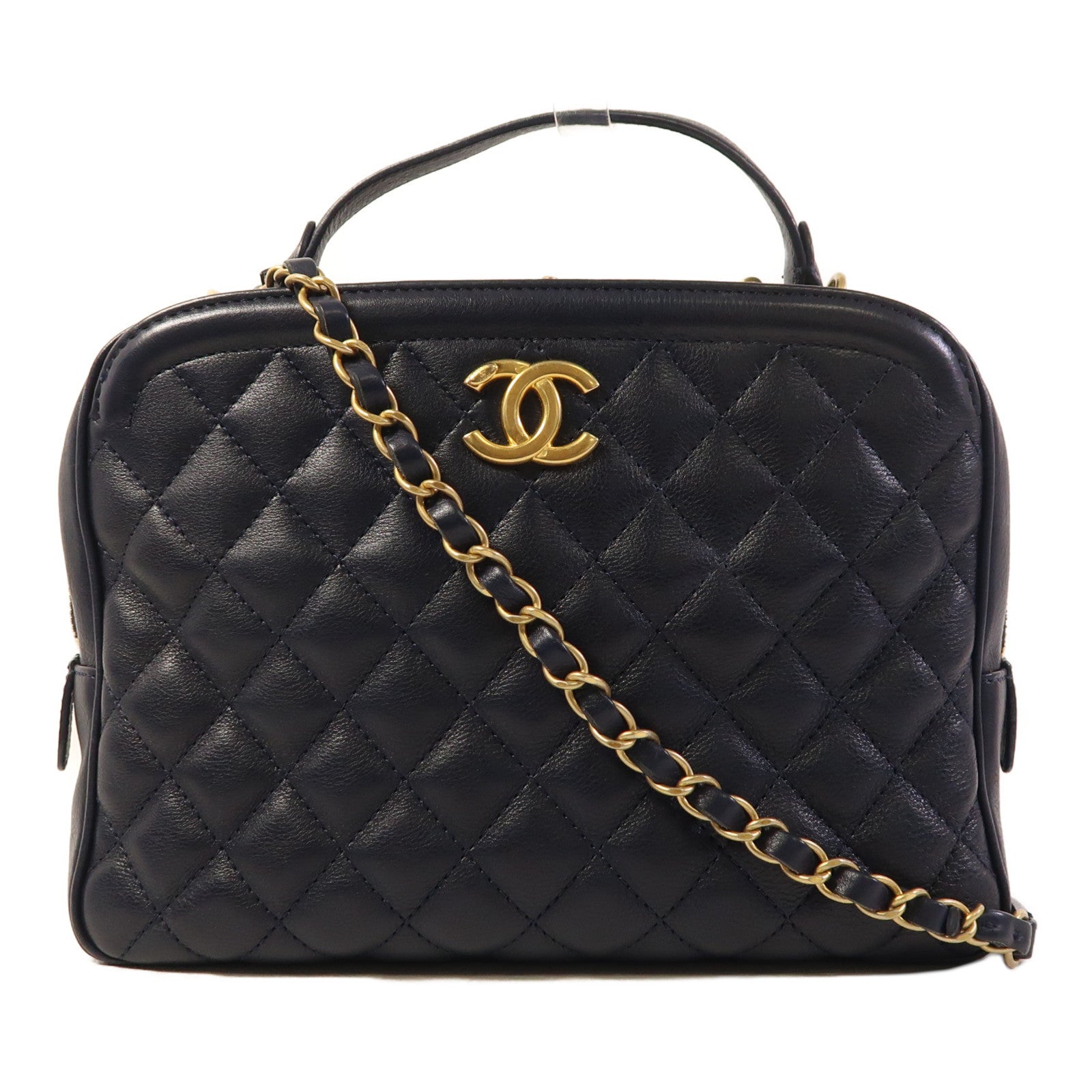 CHANEL 【激減優惠】牛皮皮革2 Way Shoulder金扣手挽肩背兩用袋