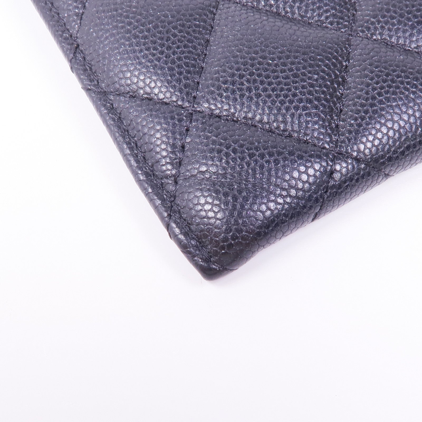 CHANEL 牛皮皮革Zipped Wallet銀扣長錢包