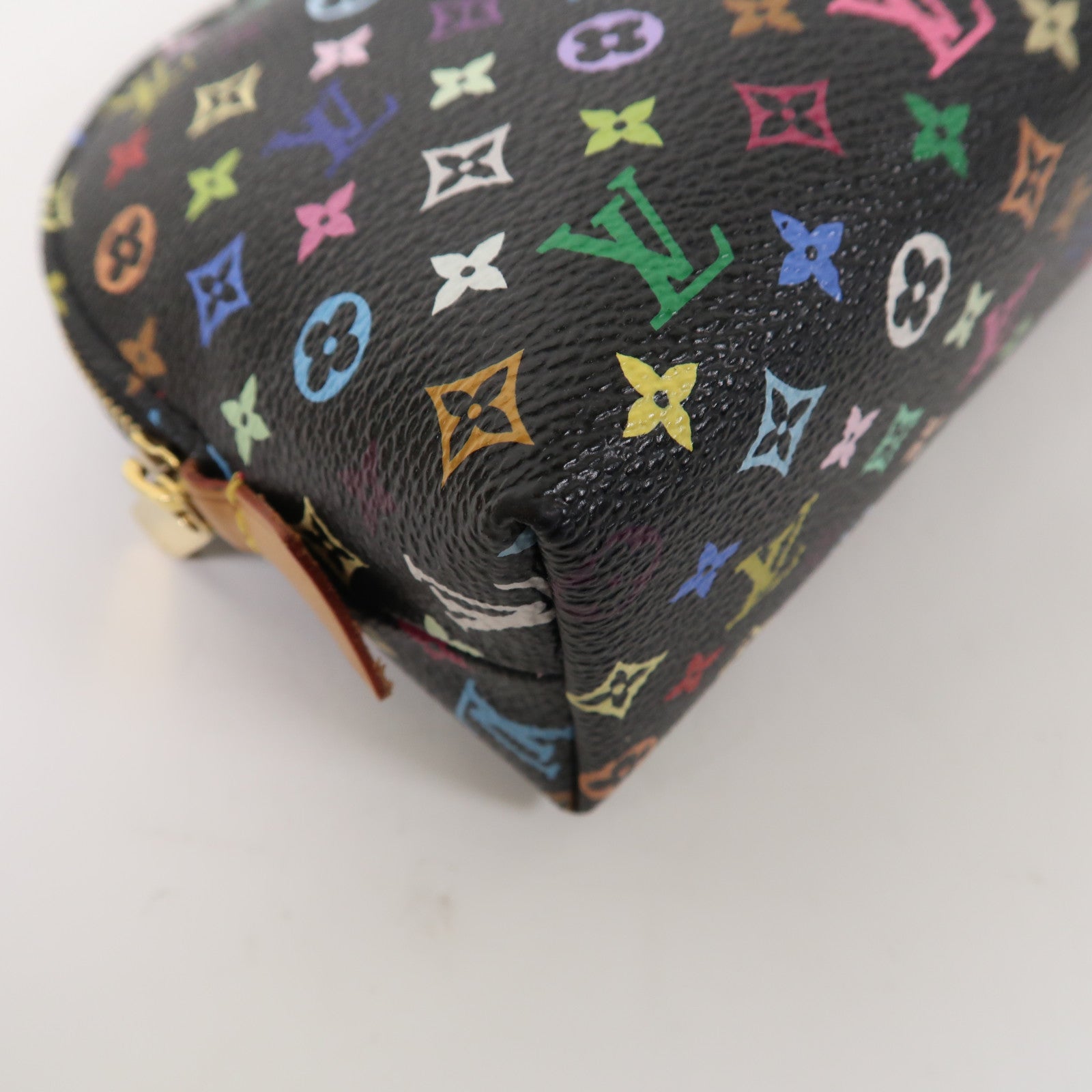 LOUIS VUITTON Monogram Multicolore Cosmetic Pouch金扣手拿包黑色