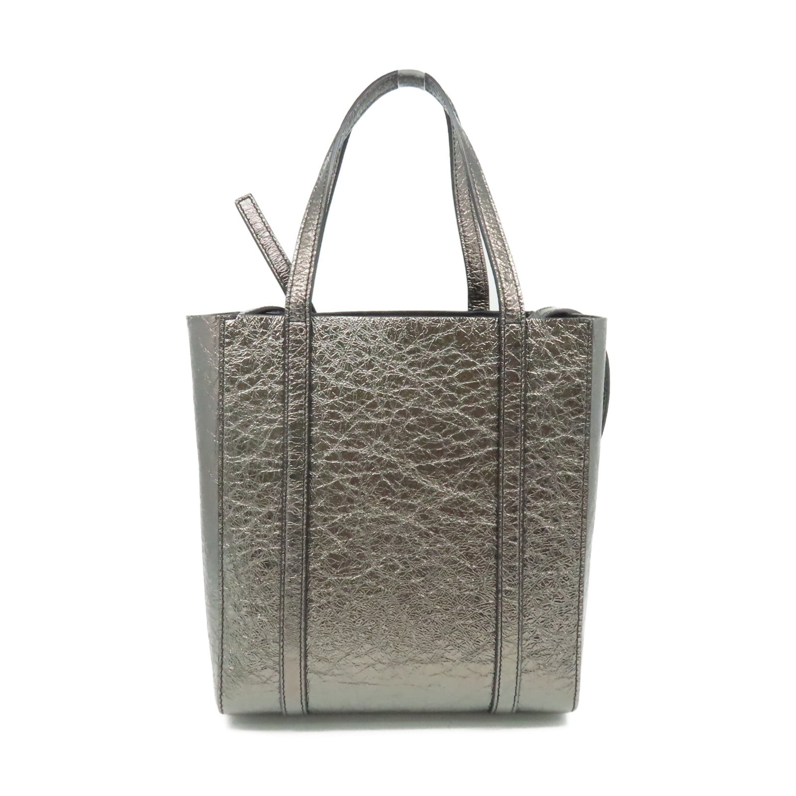 BALENCIAGA 【激減優惠】牛皮皮革Everyday XXS Tote 2Way Shoulder Bag手挽肩背兩用袋碳灰銀色