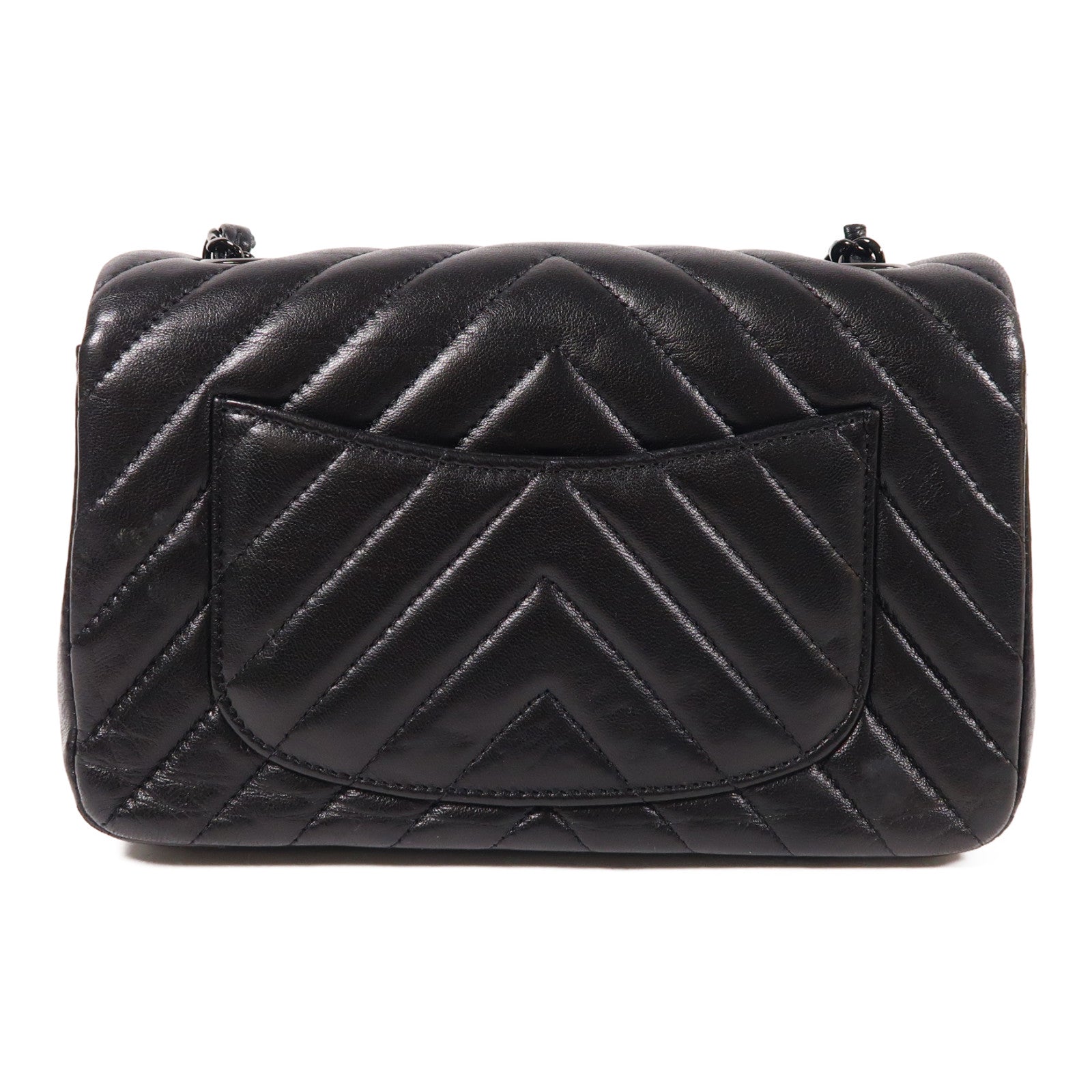 CHANEL 羊皮皮革Mini Classic 20鏈帶肩背袋黑色