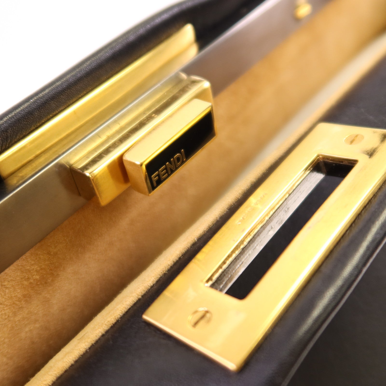 FENDI 牛皮皮革Peekaboo金扣手挽肩背兩用袋