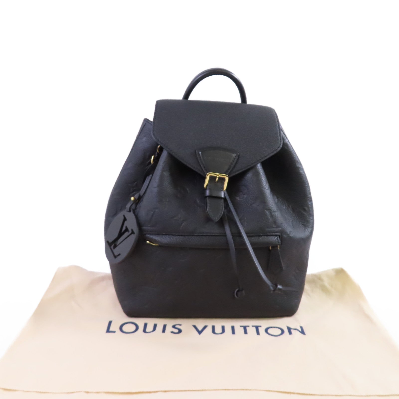 LOUIS VUITTON Monogram Empreinte Momssouris Backpac金扣背包黑色