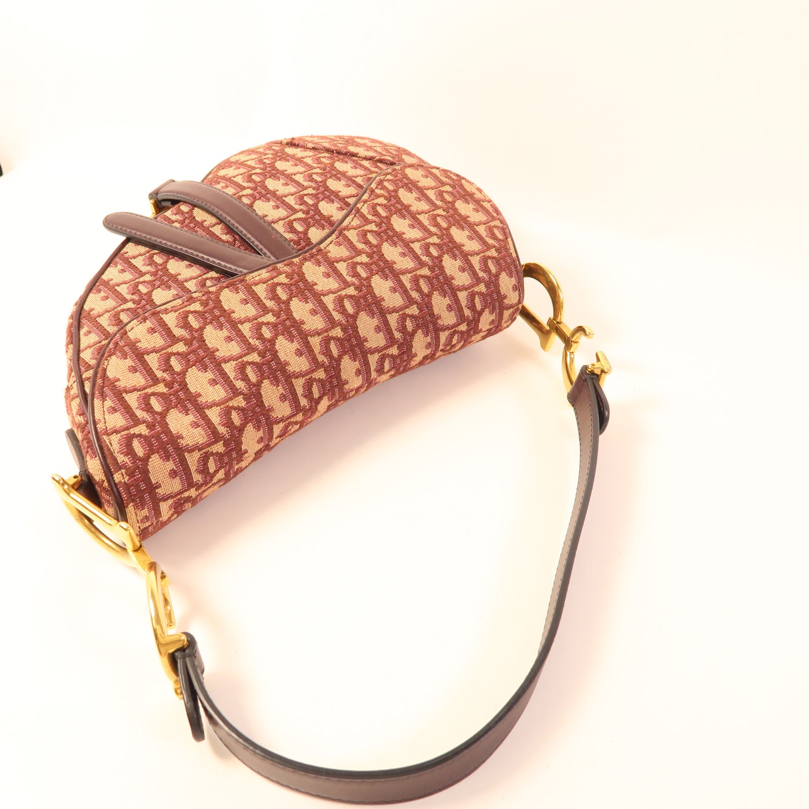 Dior 帆布Saddle Bag金扣肩背袋